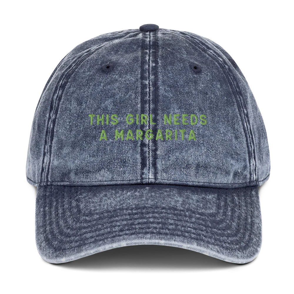 This Girl Needs A Margarita Embroidered Vintage Cap - Image 8