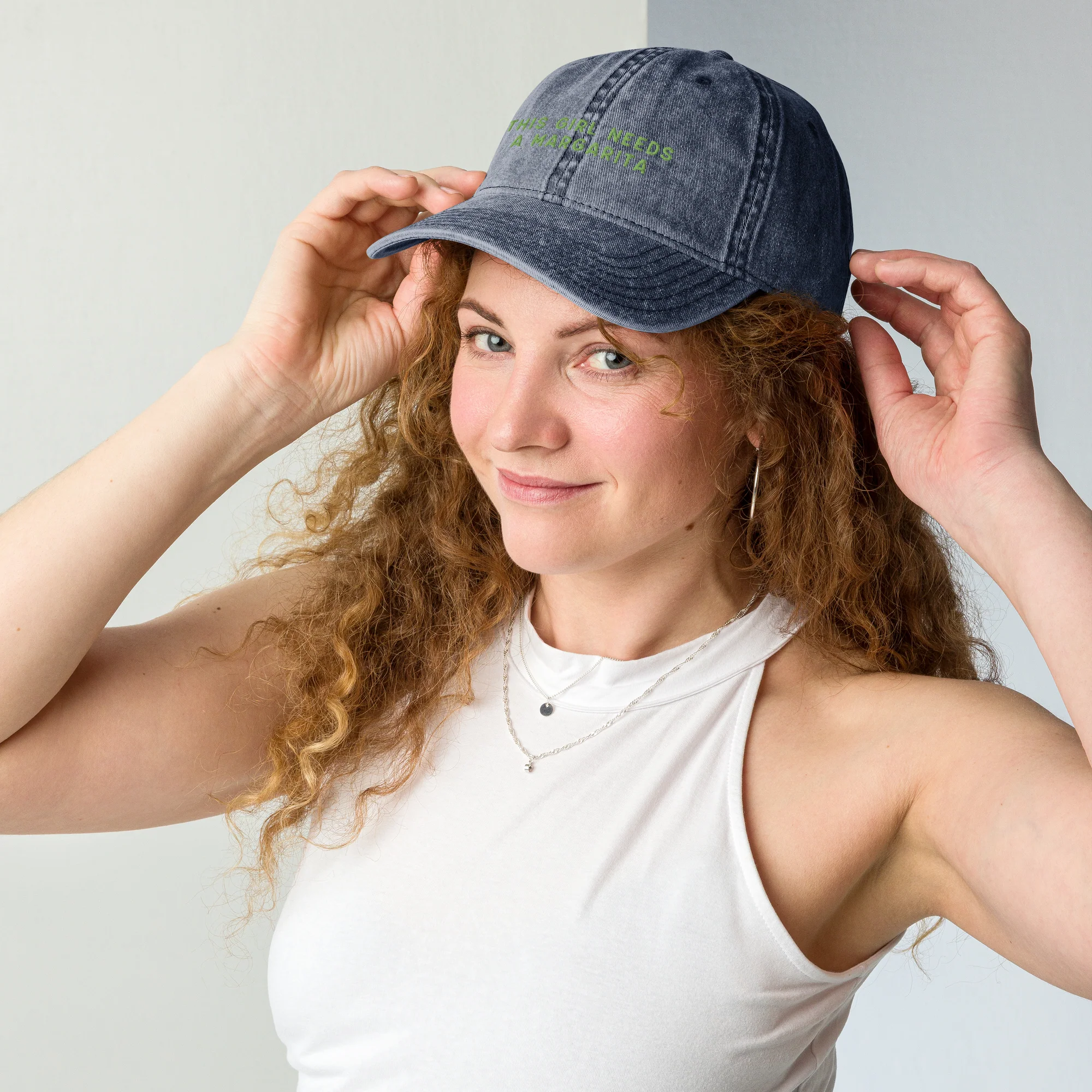 This Girl Needs A Margarita Embroidered Vintage Cap - Image 9