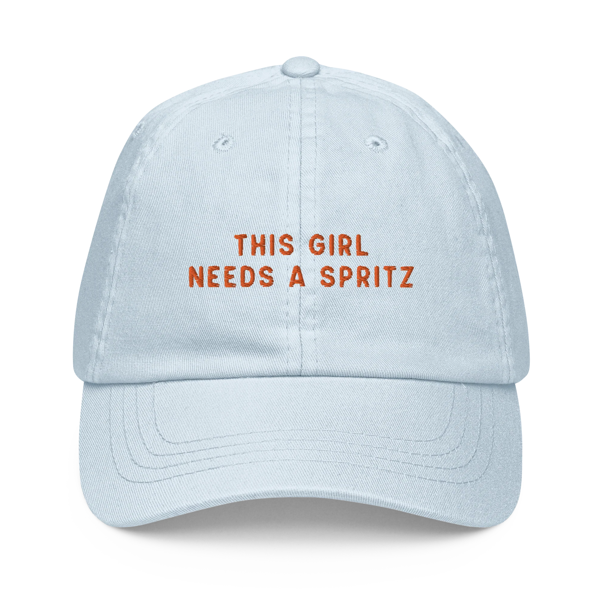 This Girl Needs a Spritz Embroidered Pastel Baseball Cap