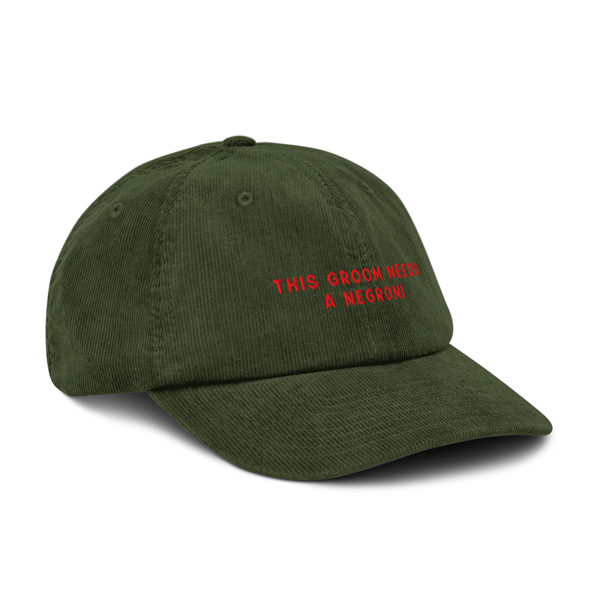 This Groom Needs a Negroni Embroidered Corduroy Hat - Image 11