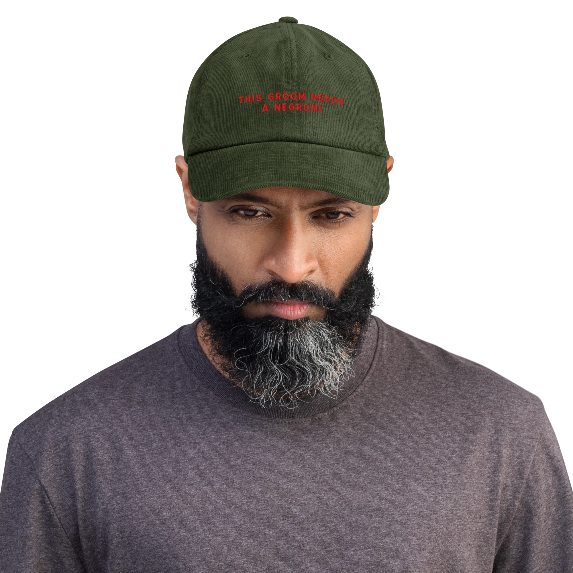 This Groom Needs a Negroni Embroidered Corduroy Hat - Image 6