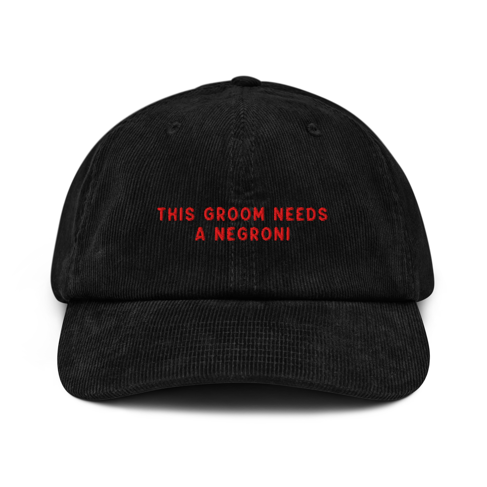 This Groom Needs a Negroni Embroidered Corduroy Hat - Image 8