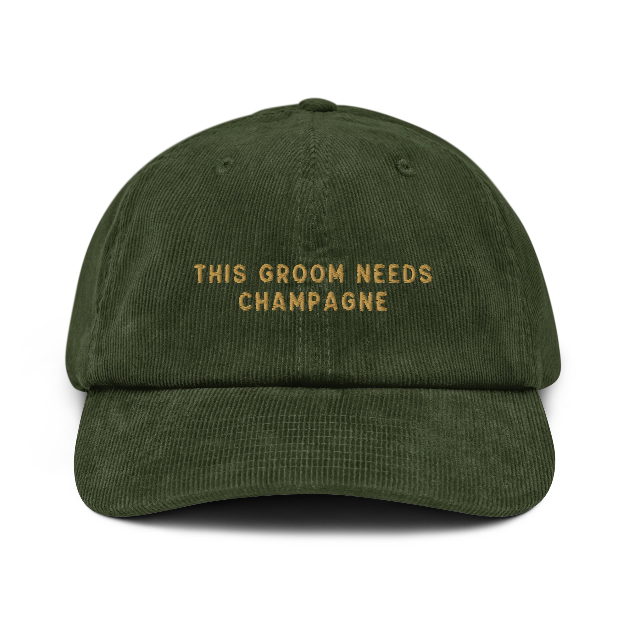 This Groom Needs Champagne Embroidered Corduroy Hat - Image 7