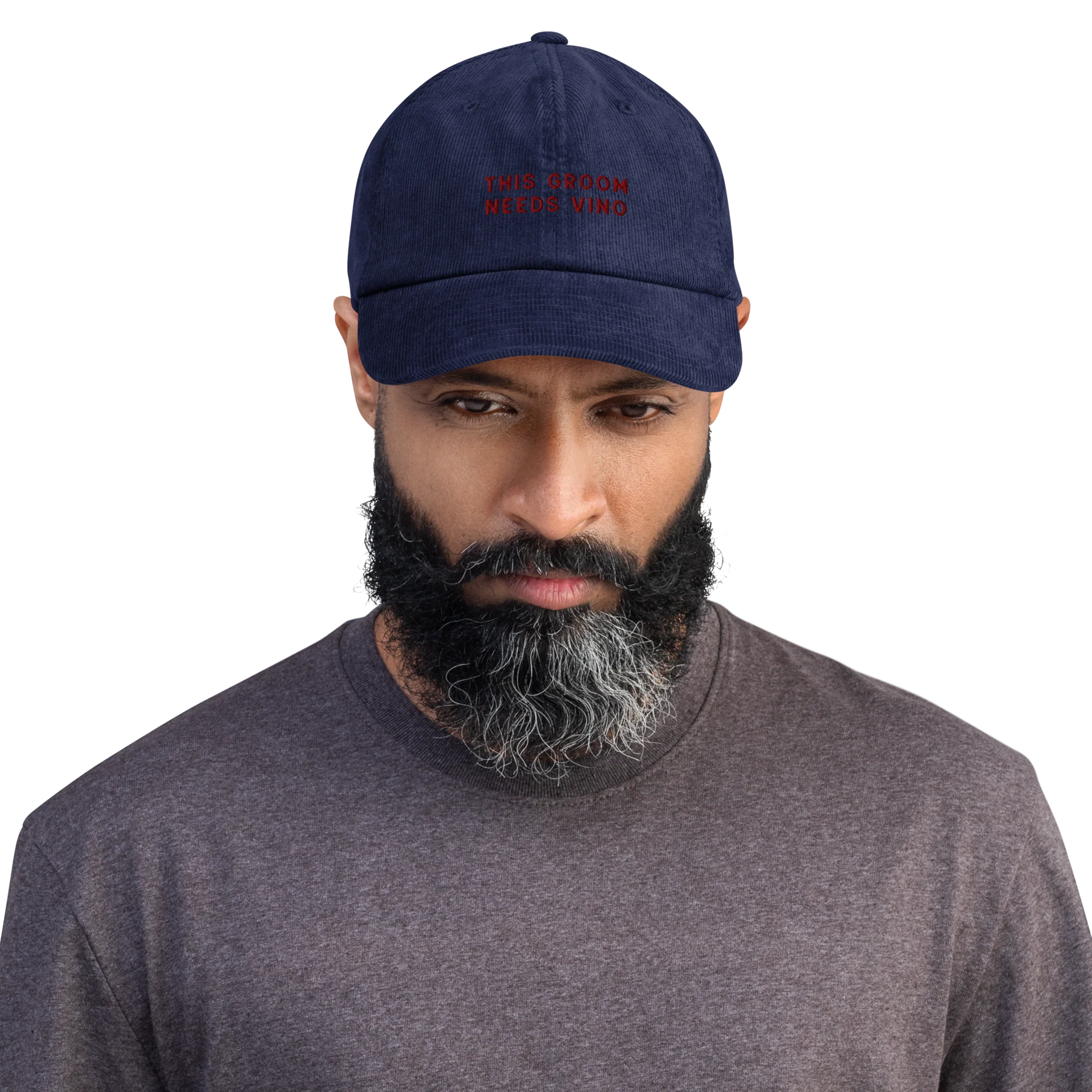 This Groom Needs Vino Embroidered Corduroy Hat - Image 6