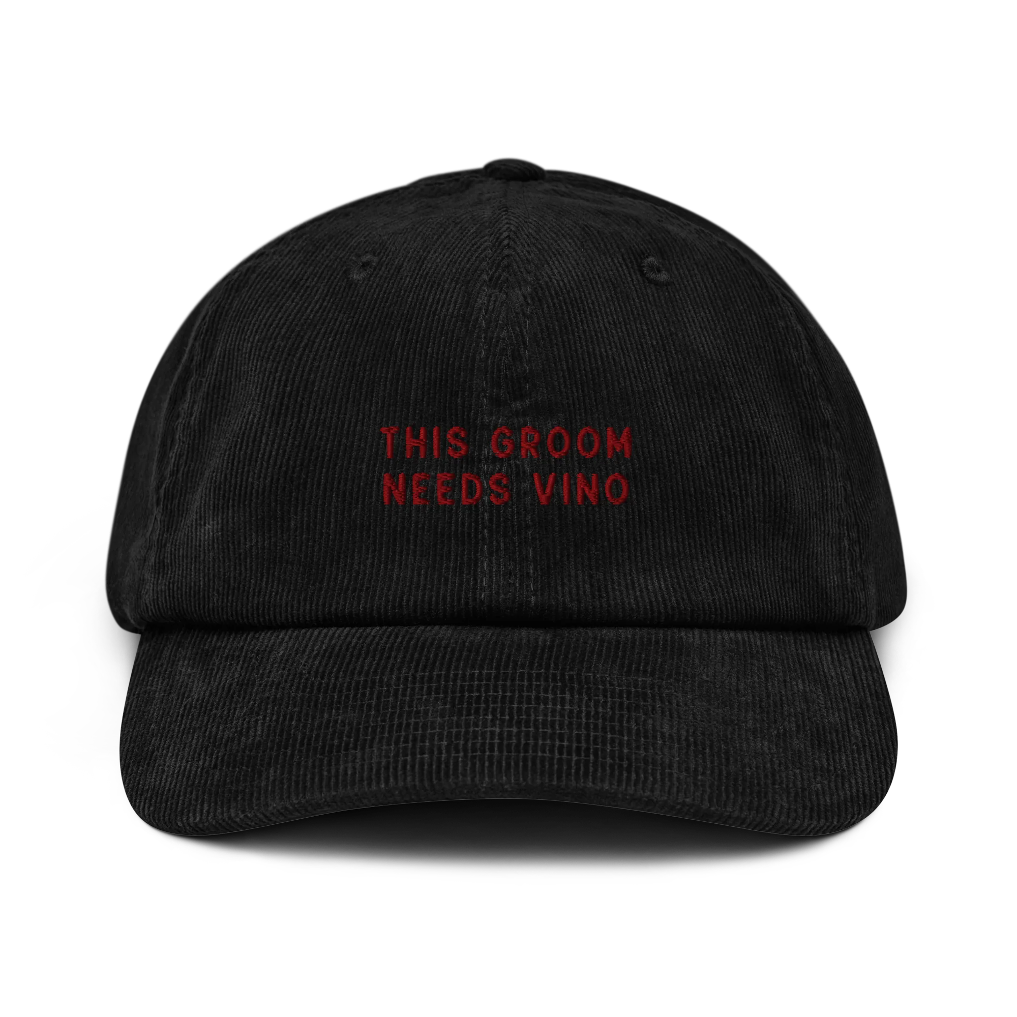 This Groom Needs Vino Embroidered Corduroy Hat - Image 8