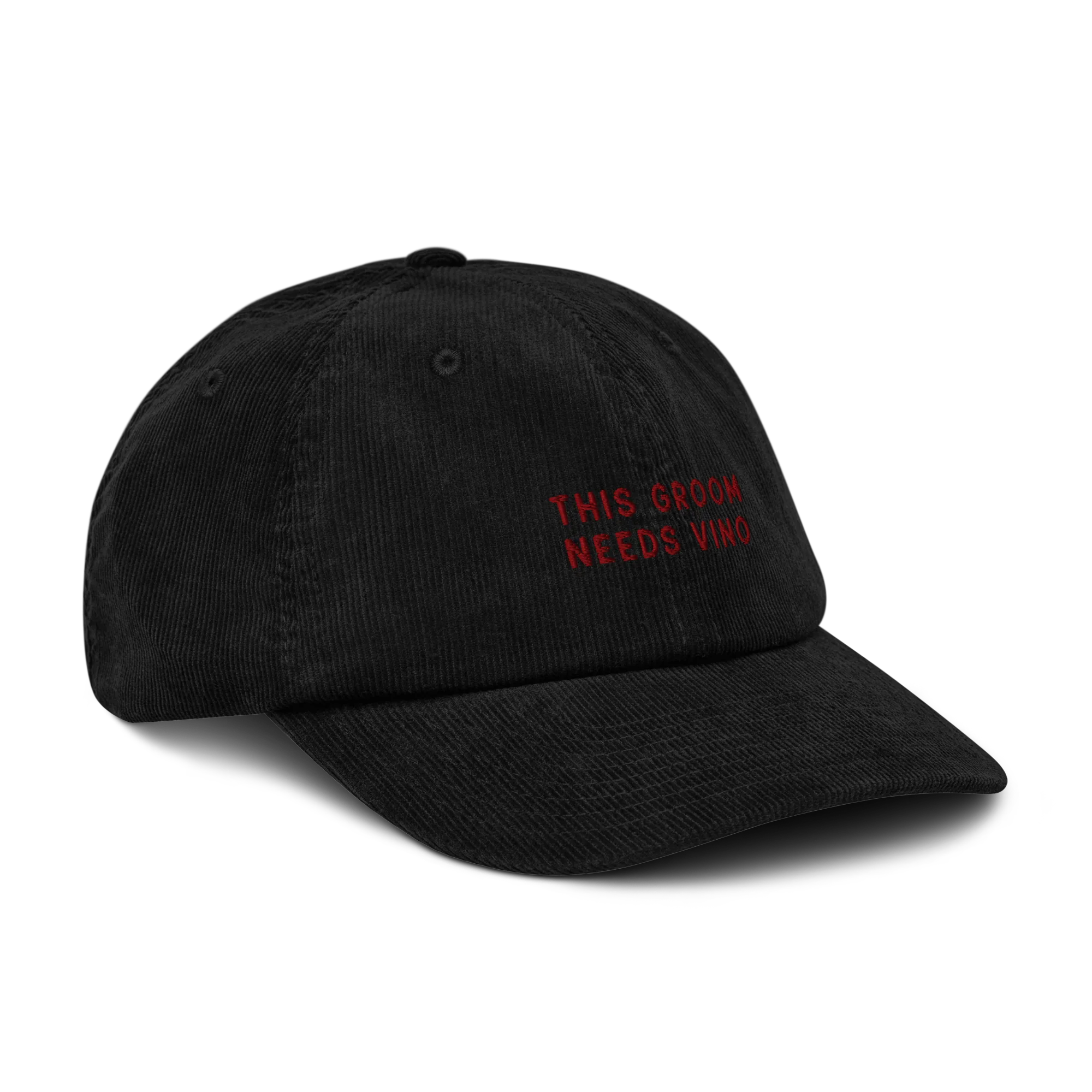 This Groom Needs Vino Embroidered Corduroy Hat - Image 9