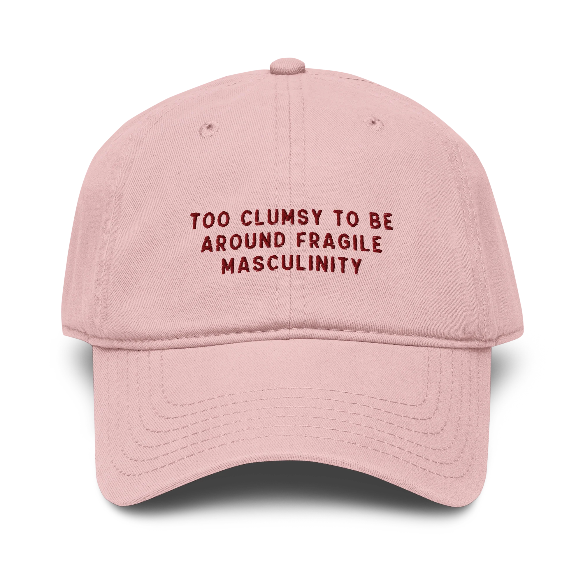 Too Clumsy Around Fragile Masculinity Embroidered Vintage Wash Baseball Cap - Image 2