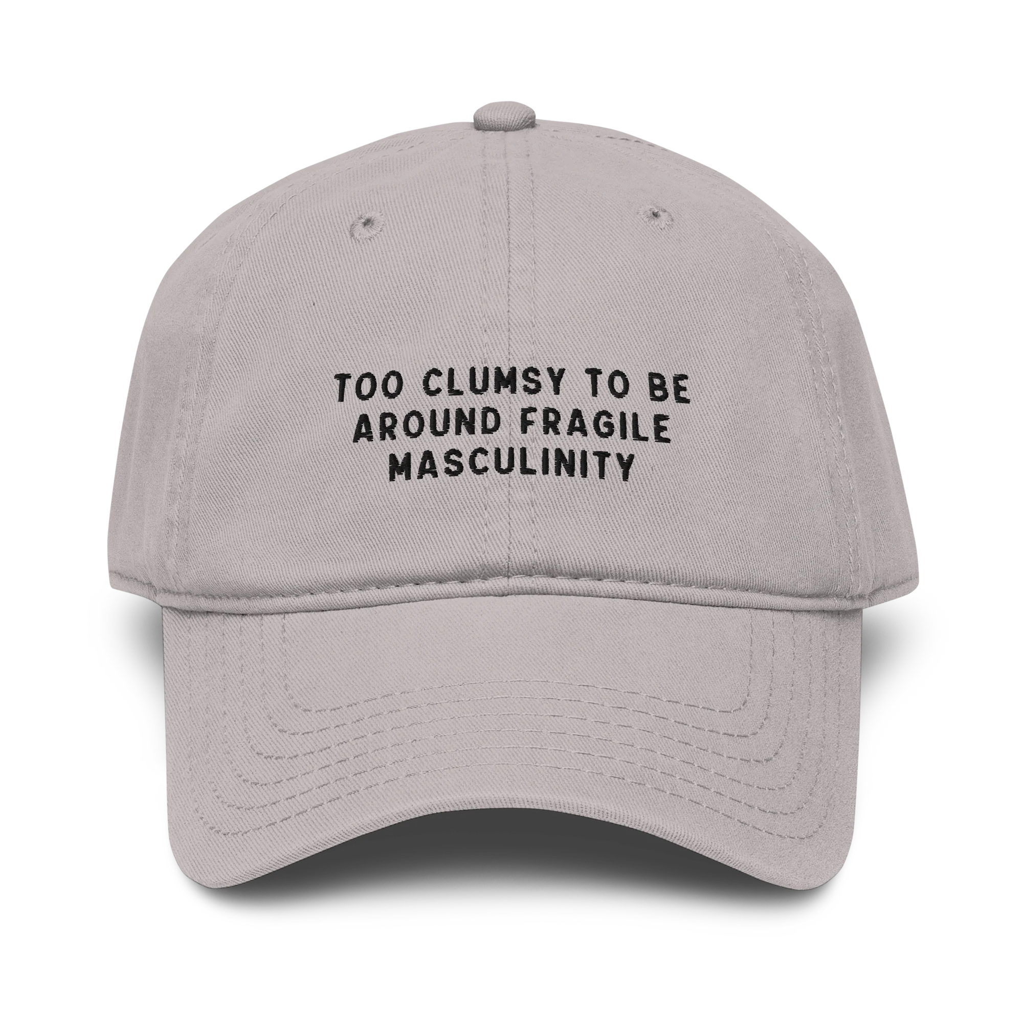 Too Clumsy Around Fragile Masculinity Embroidered Vintage Wash Baseball Cap - Image 4