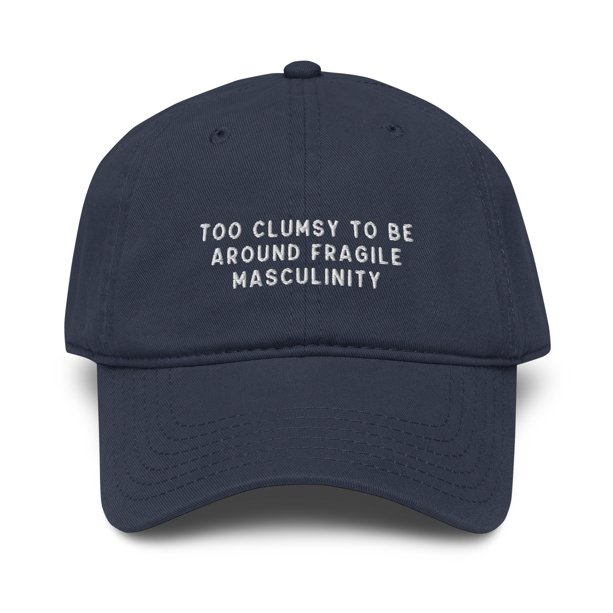 Too Clumsy Around Fragile Masculinity Embroidered Vintage Wash Baseball Cap - Image 5
