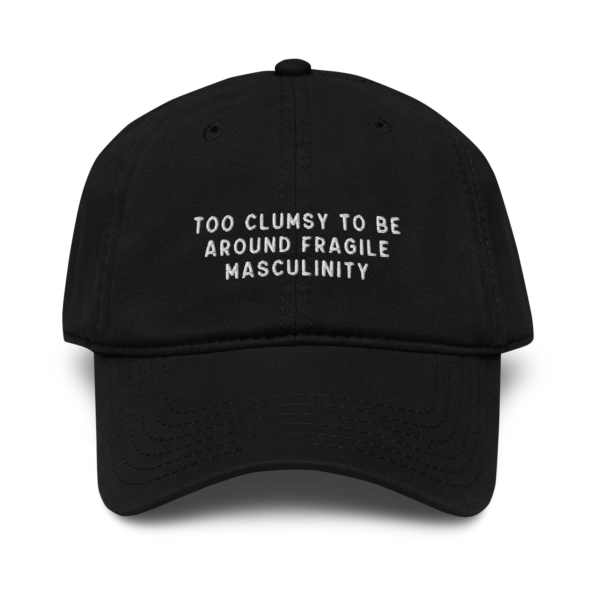 Too Clumsy Around Fragile Masculinity Embroidered Vintage Wash Baseball Cap - Image 7