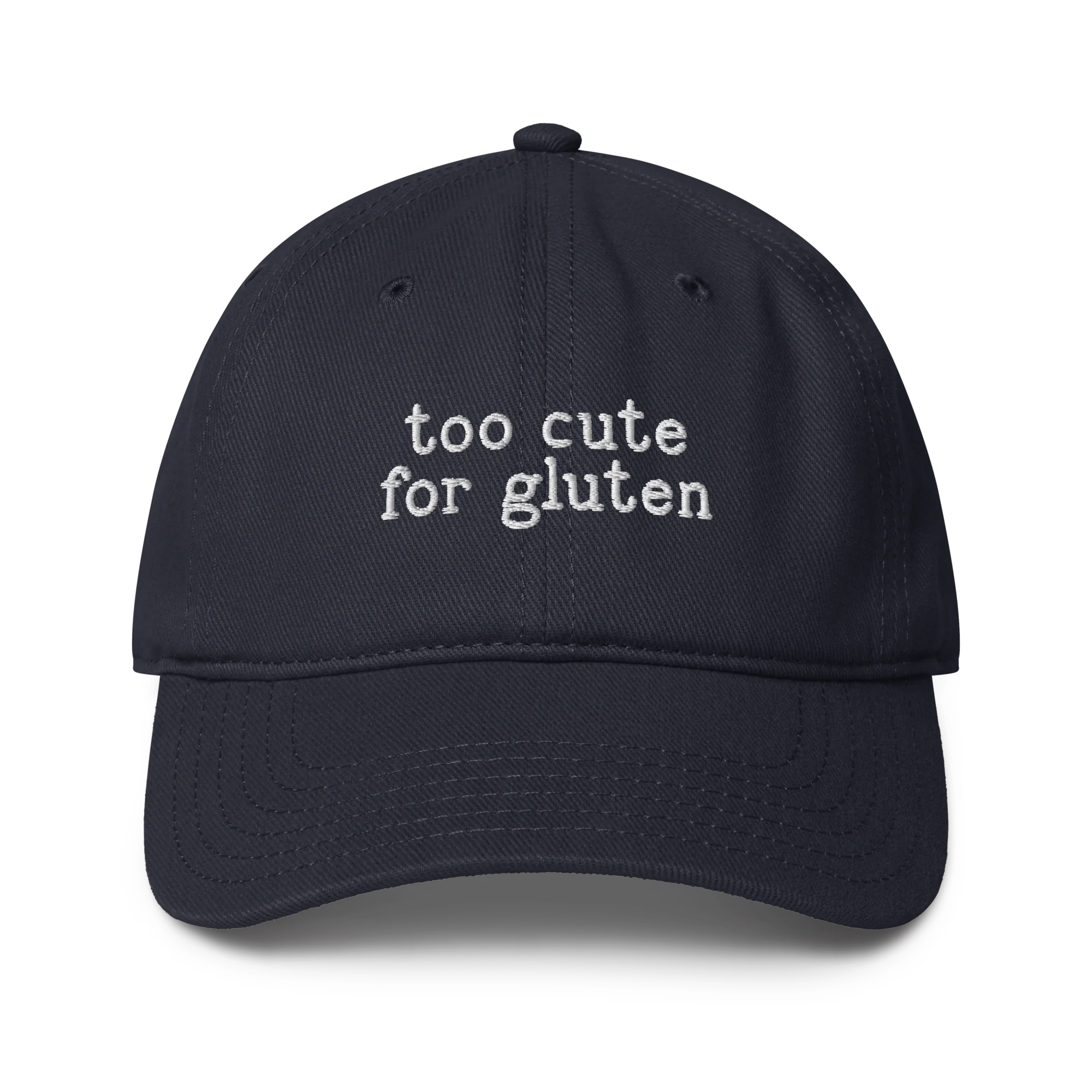Too Cute for Gluten Embroidered Baseball Cap