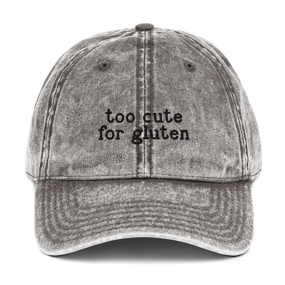 Too Cute for Gluten Intolerant Embroidered Vintage Cap - Image 3