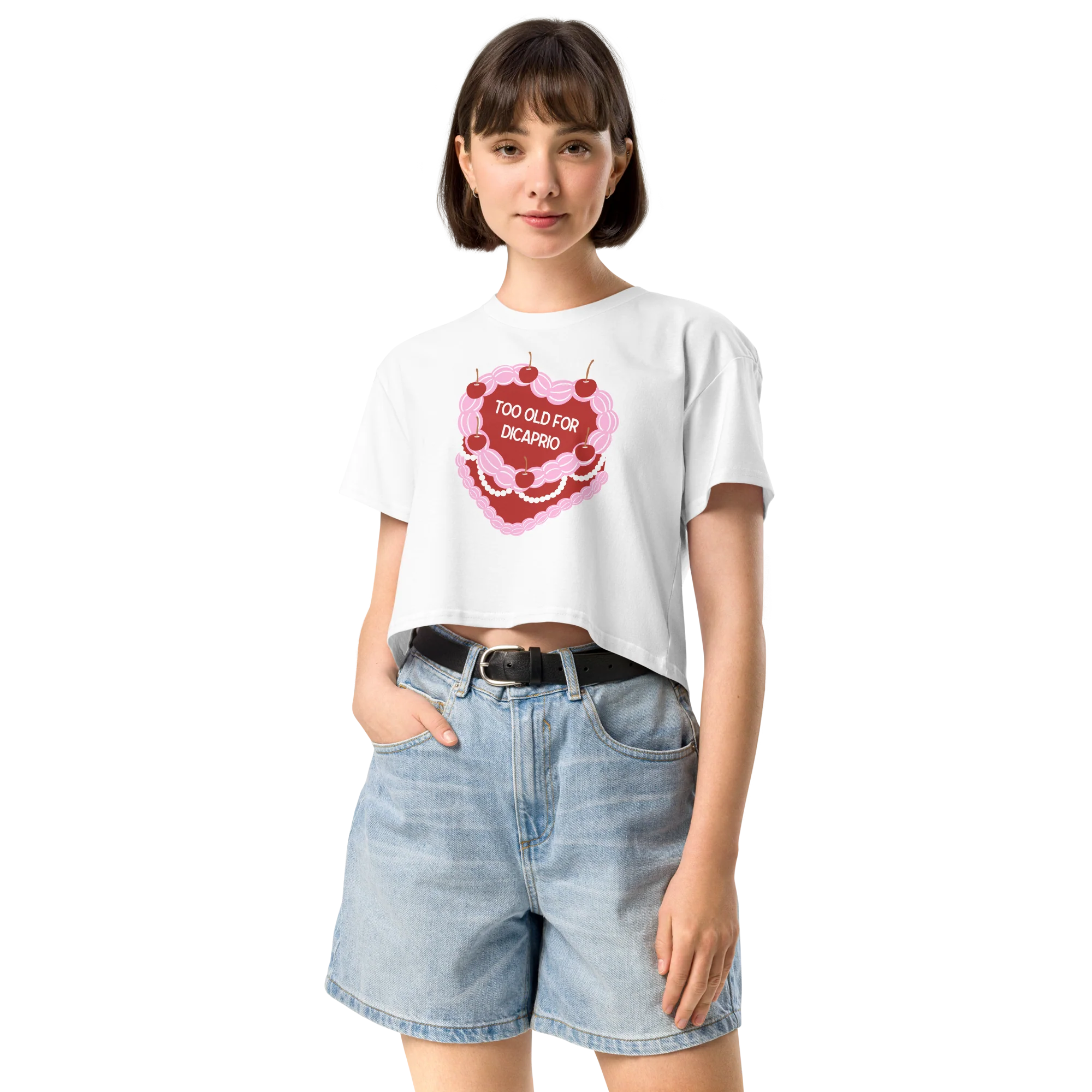 Too Old for DiCaprio Cake Crop Tee - Image 2