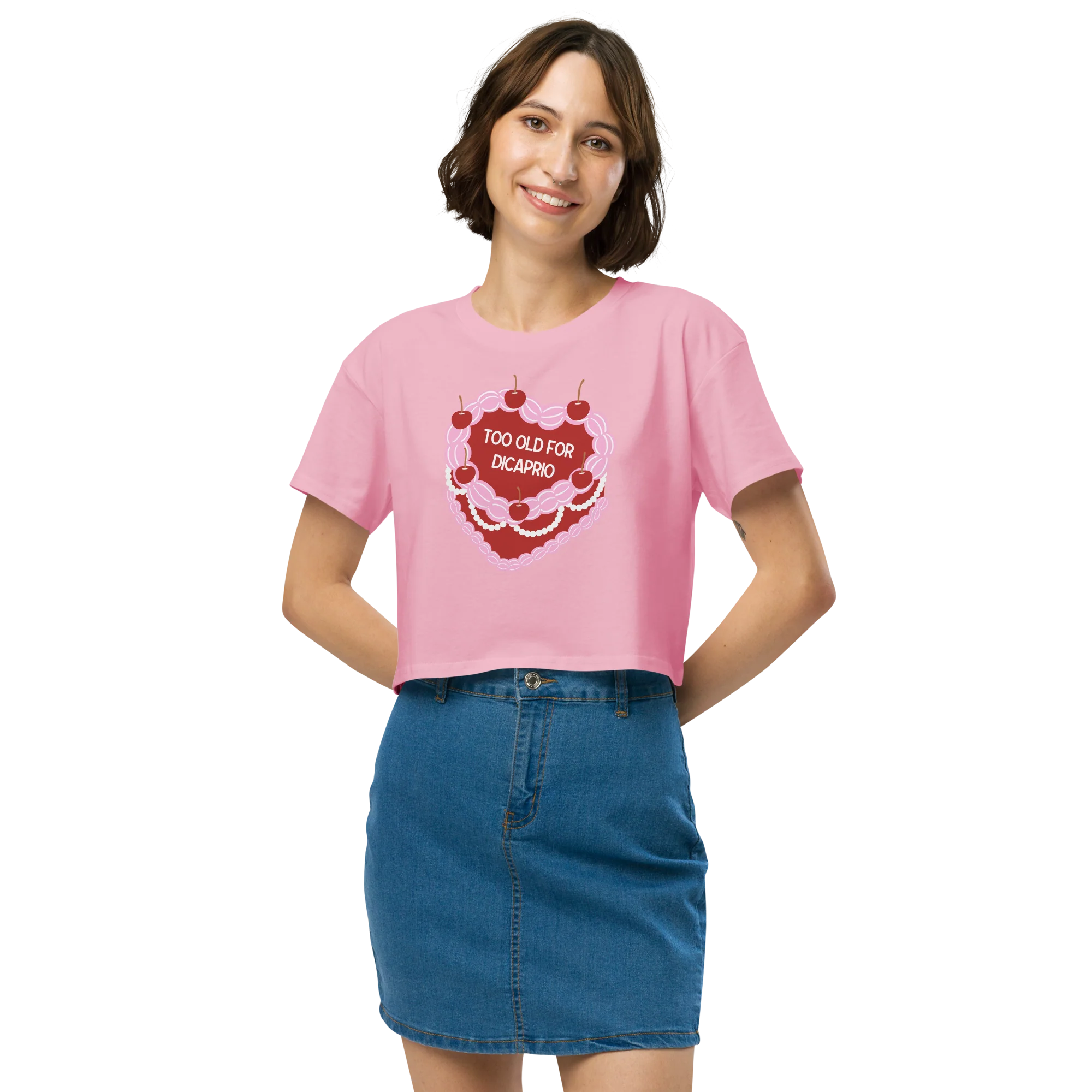 Too Old for DiCaprio Cake Crop Tee - Image 6