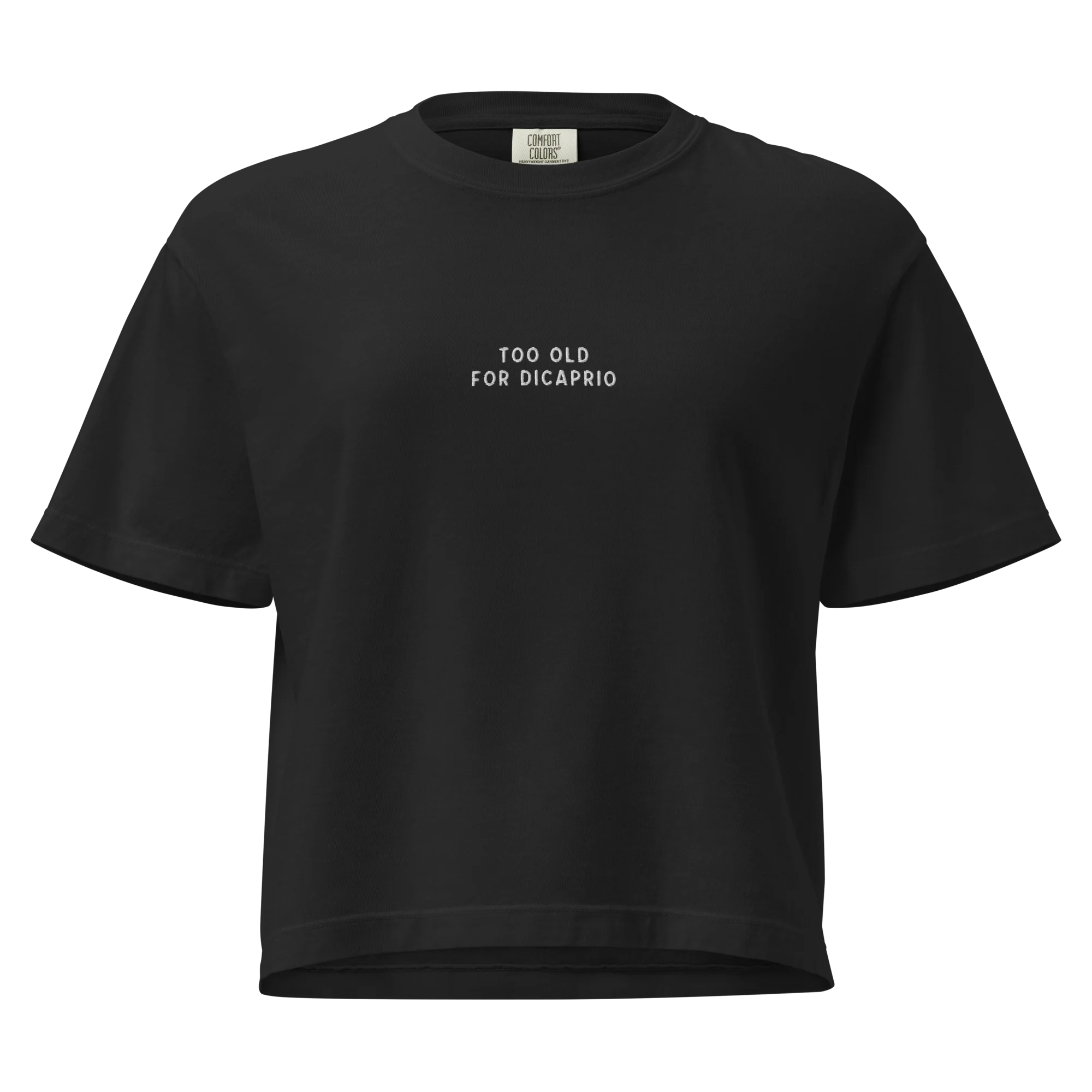 Too Old for DiCaprio Embroidered Boxy Tee - Image 4