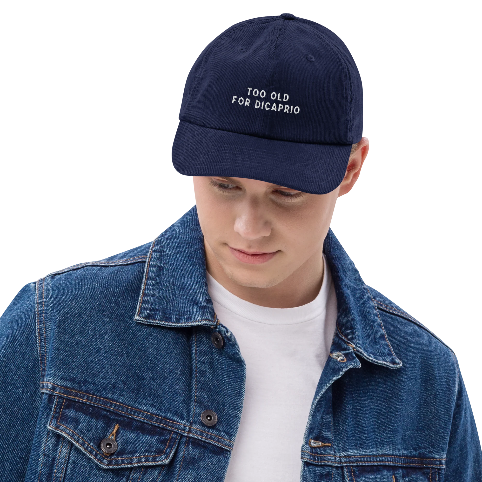 Too Old For DiCaprio Embroidered Corduroy Hat - Image 5