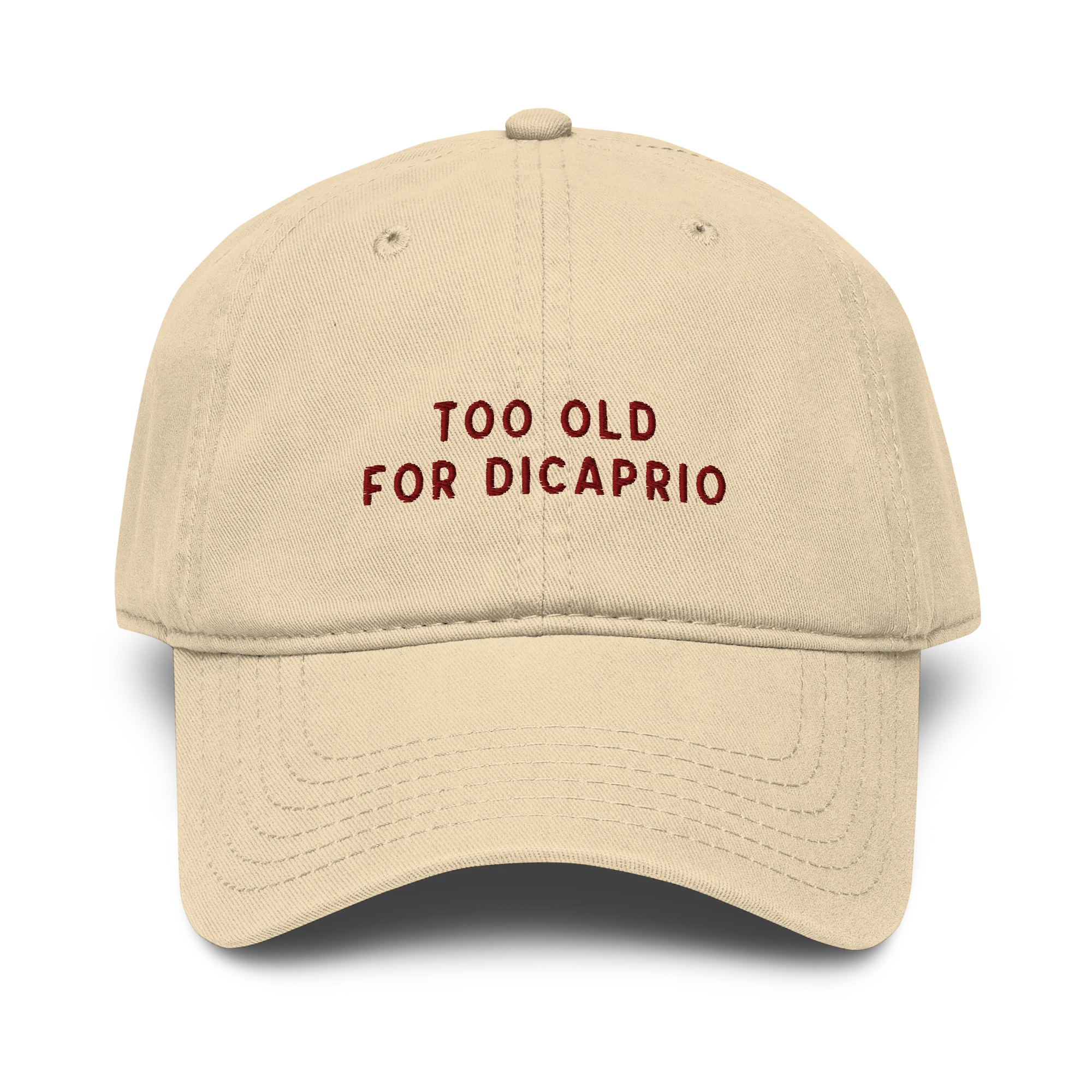 Too Old For DiCaprio Embroidered Vintage Wash Baseball Cap - Image 2