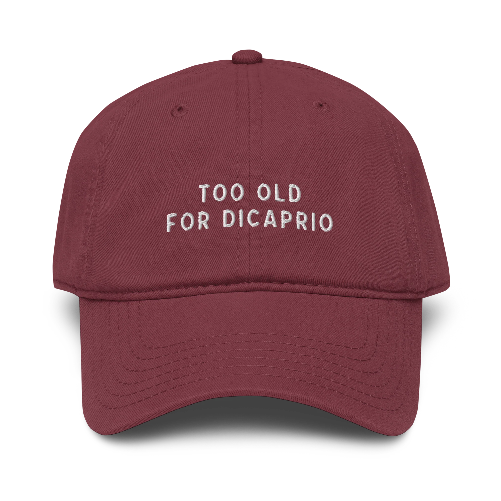 Too Old For DiCaprio Embroidered Vintage Wash Baseball Cap - Image 7