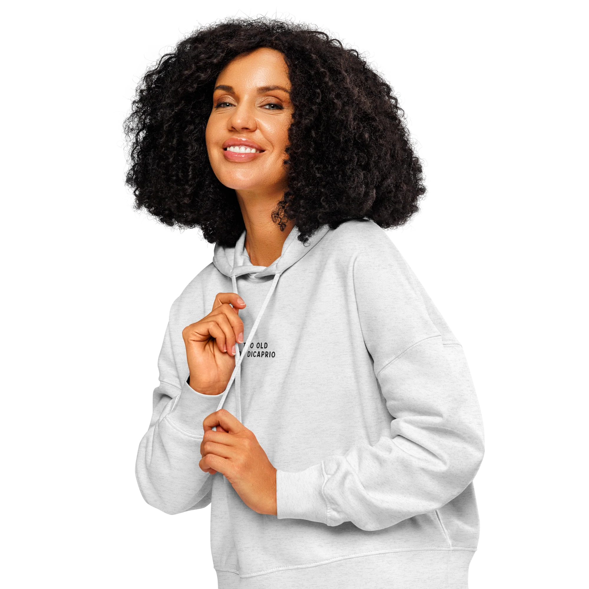 Too Old For DiCaprio Embroidered Women’s Organic Hoodie - Image 6