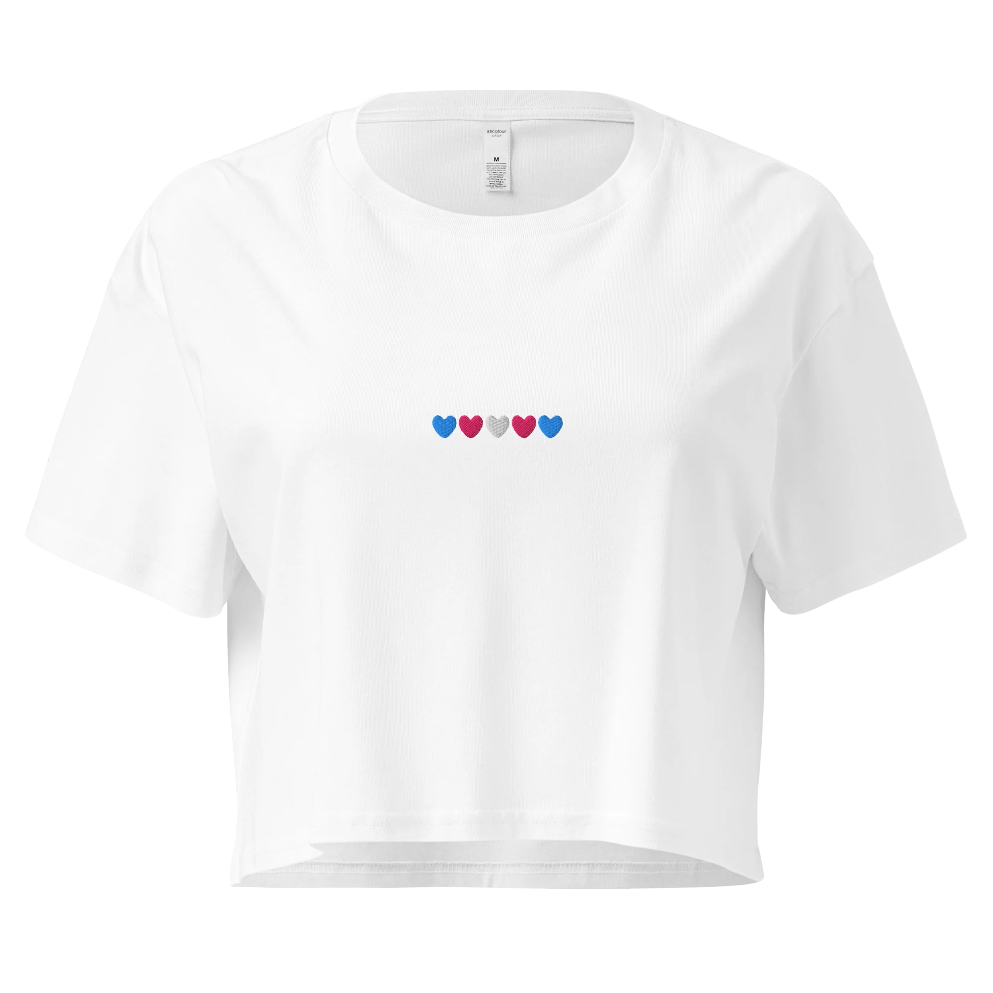 Transgender Hearts Pride Embroidered Crop Tee