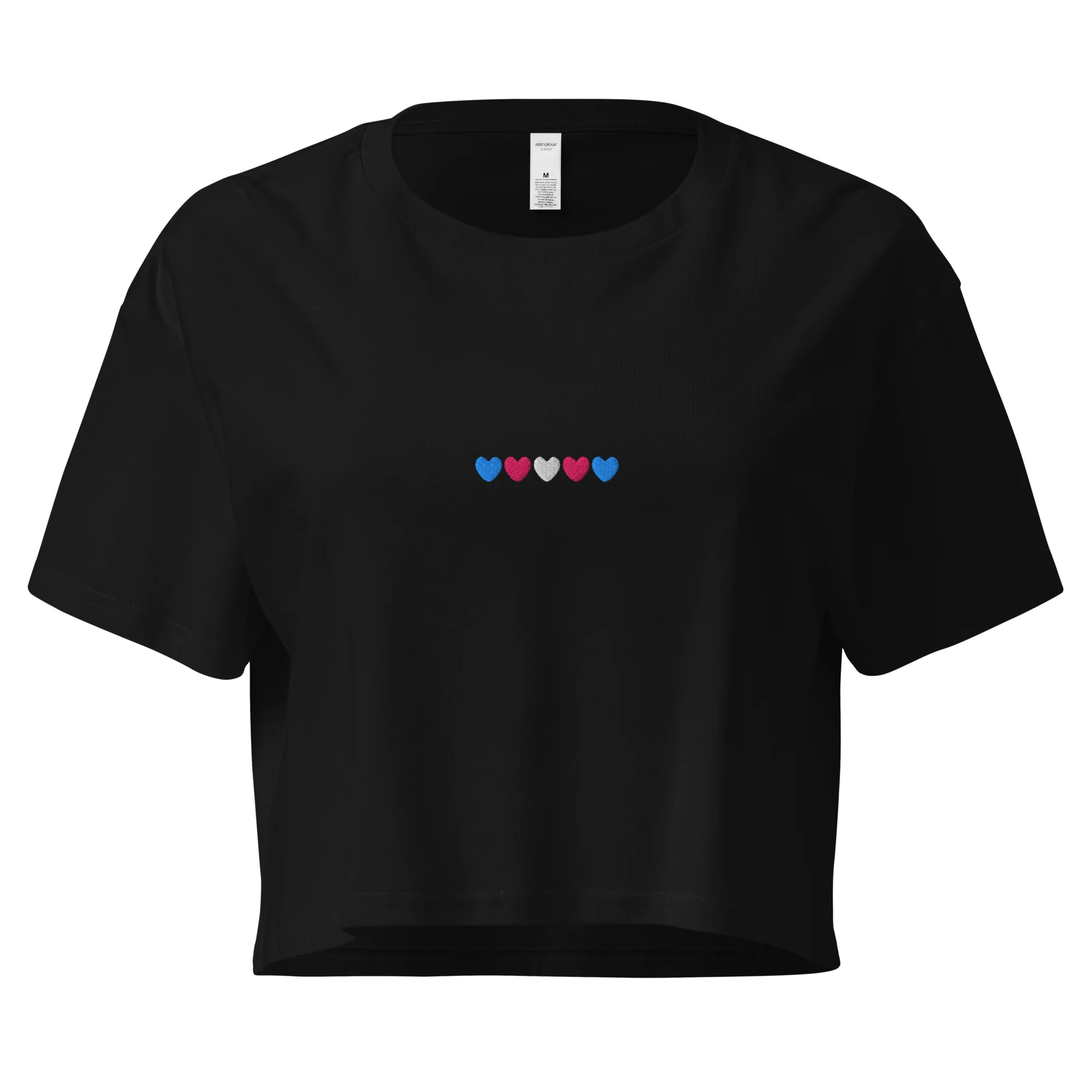 Transgender Hearts Pride Embroidered Crop Tee - Image 4