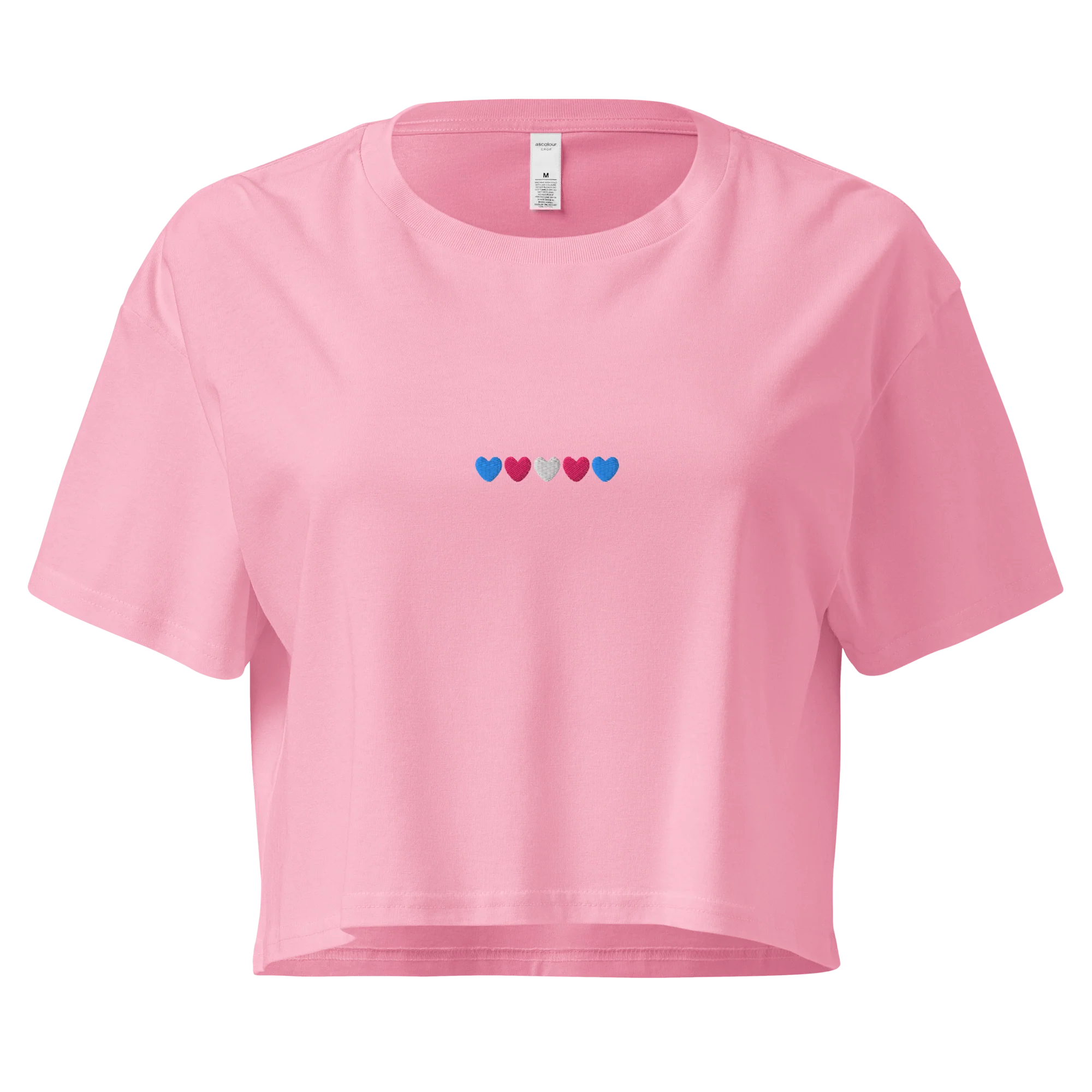 Transgender Hearts Pride Embroidered Crop Tee - Image 7