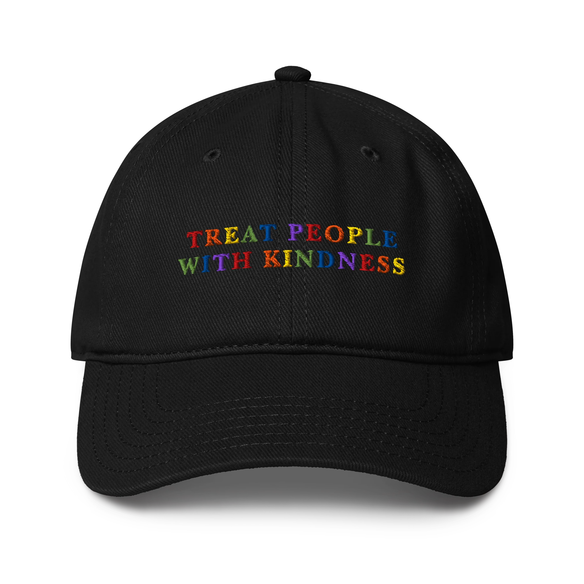 Treat People With Kindness Rainbow Embroidered Baseball Cap - Image 4