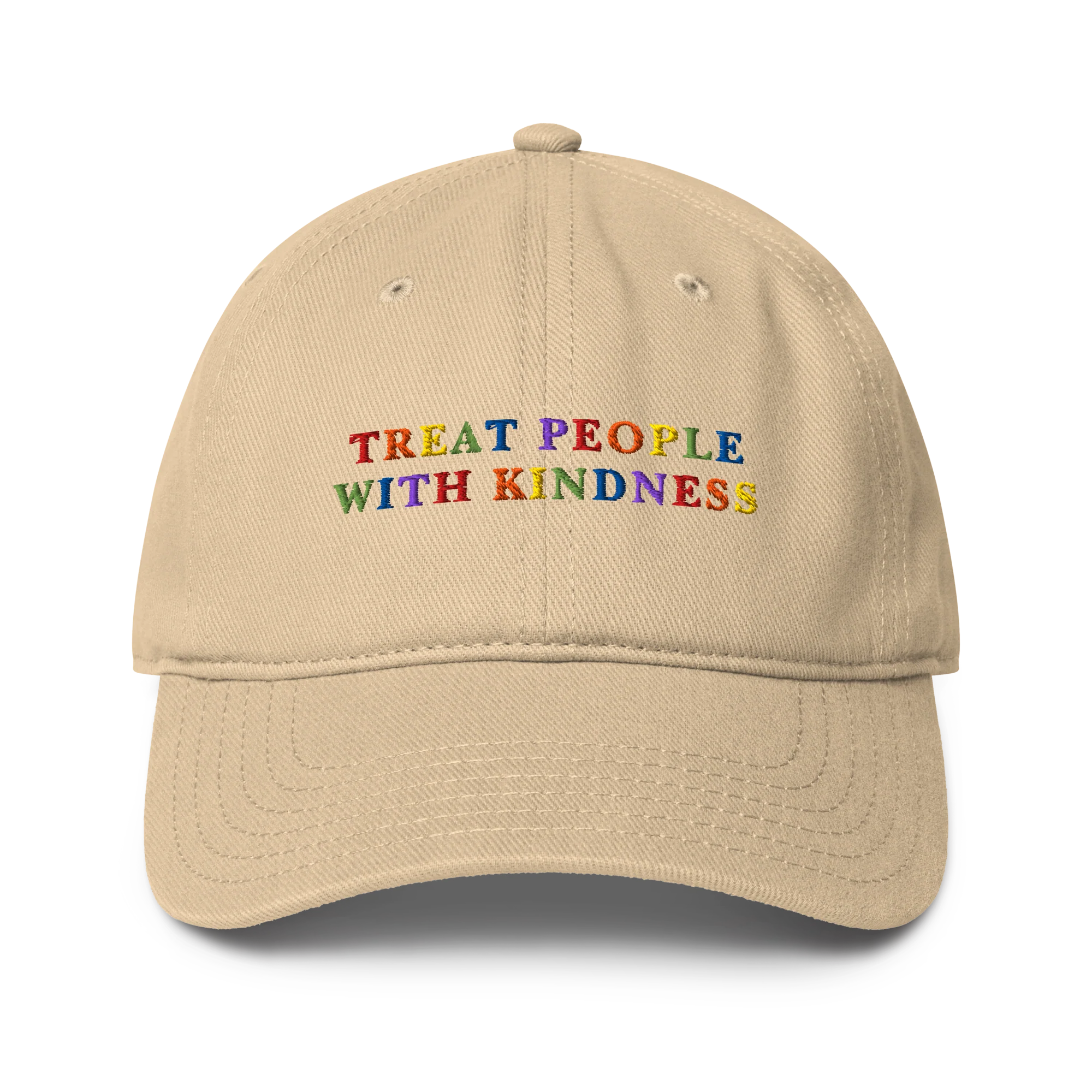 Treat People With Kindness Rainbow Embroidered Baseball Cap - Image 5