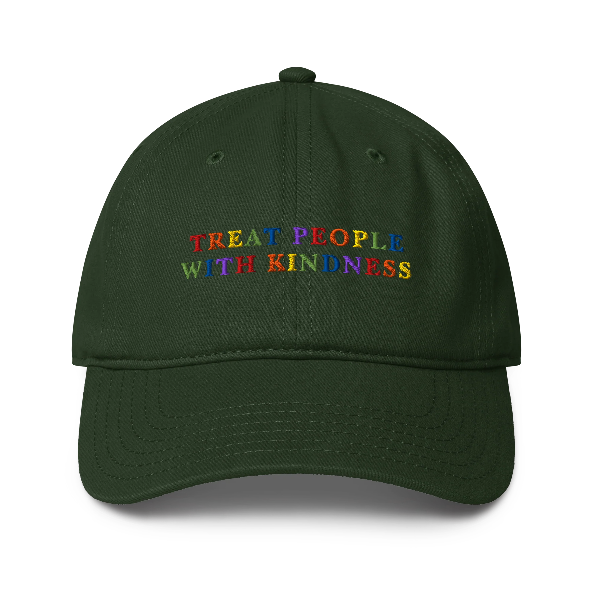 Treat People With Kindness Rainbow Embroidered Baseball Cap - Image 7