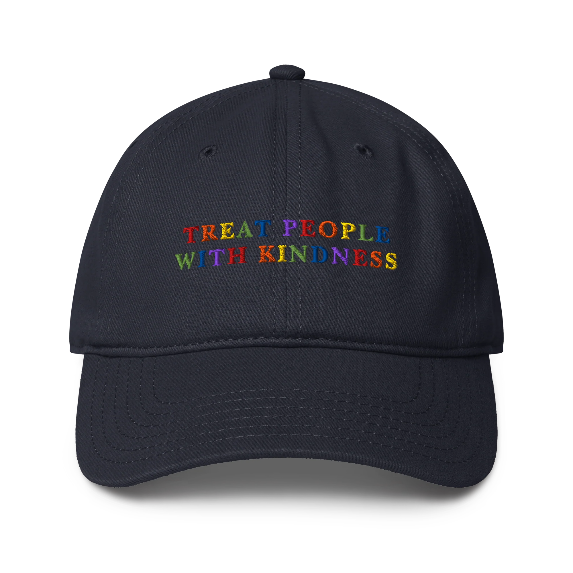 Treat People With Kindness Rainbow Embroidered Baseball Cap - Image 8