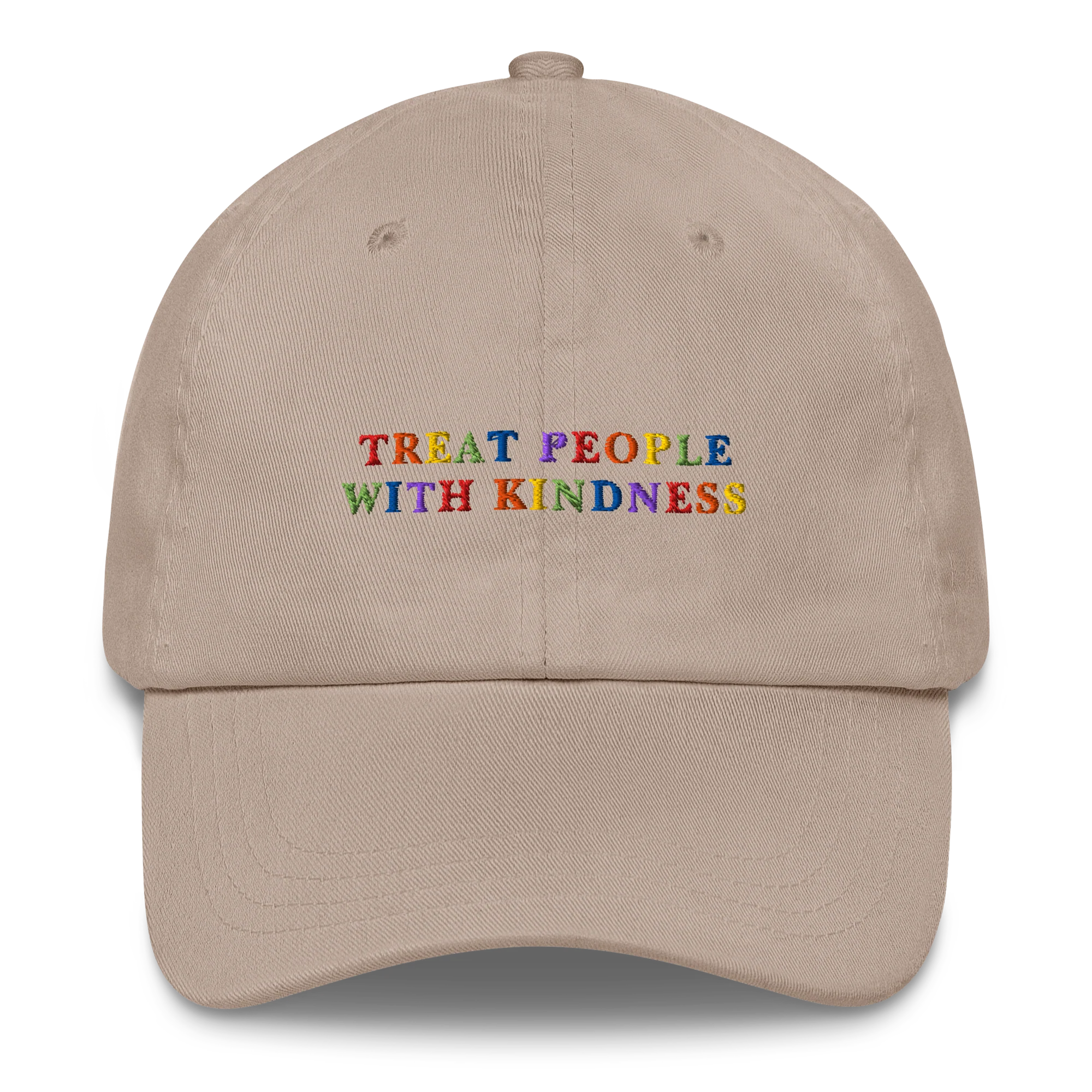 Treat People With Kindness Rainbow Embroidered Cap
