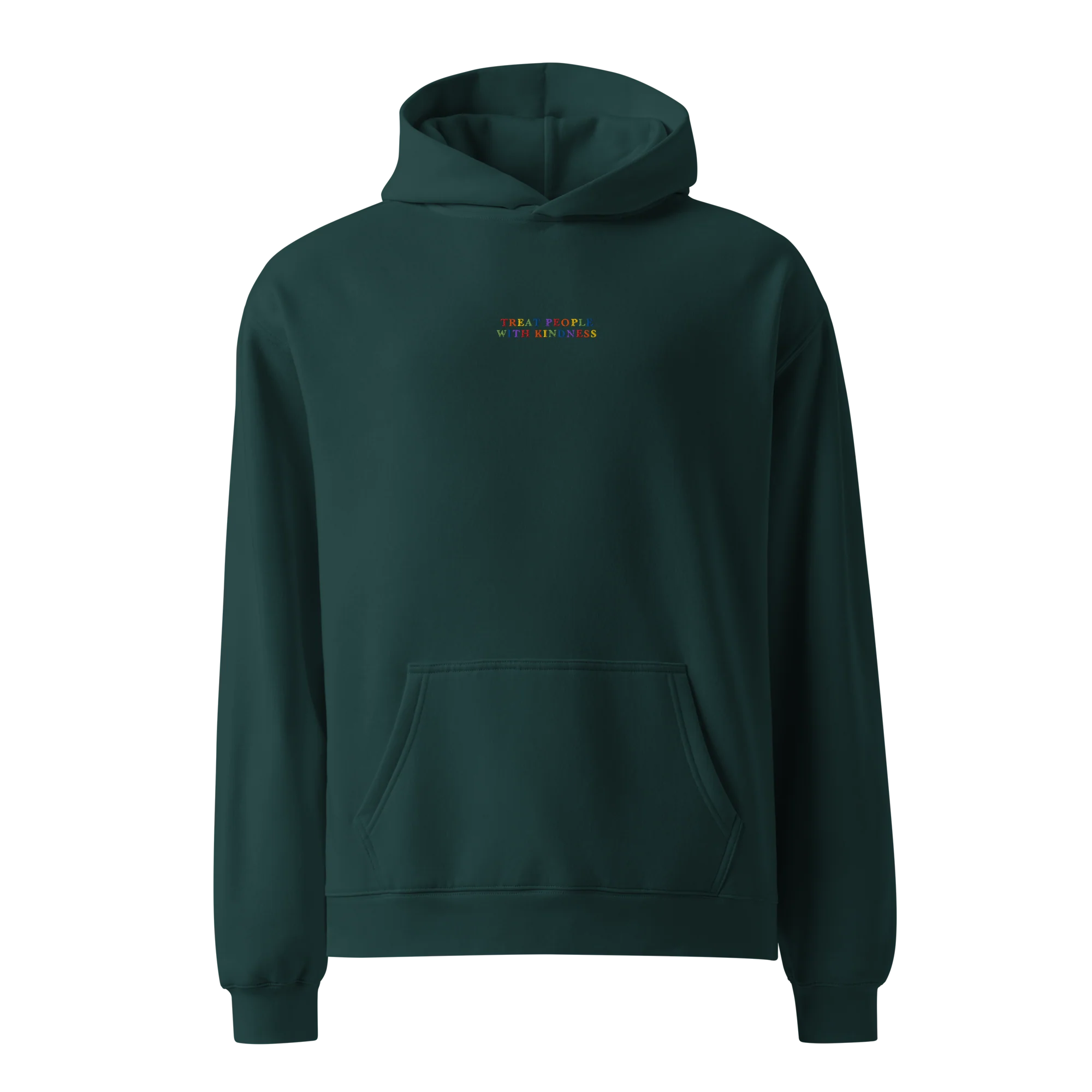 Treat People With Kindness Rainbow Embroidered Premium Oversized Hoodie - Image 3
