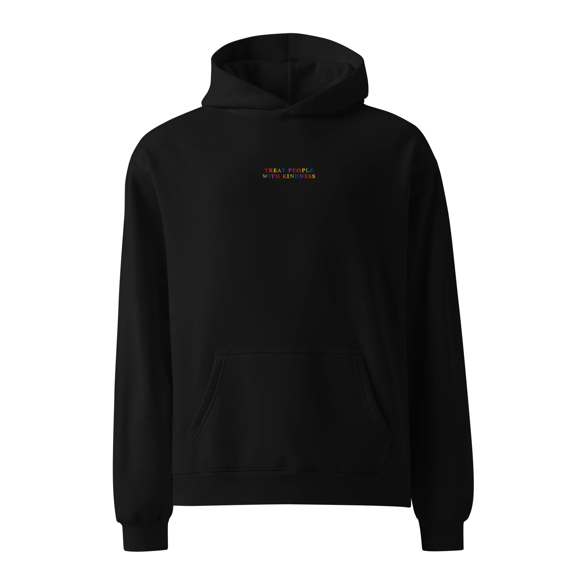 Treat People With Kindness Rainbow Embroidered Premium Oversized Hoodie - Image 8