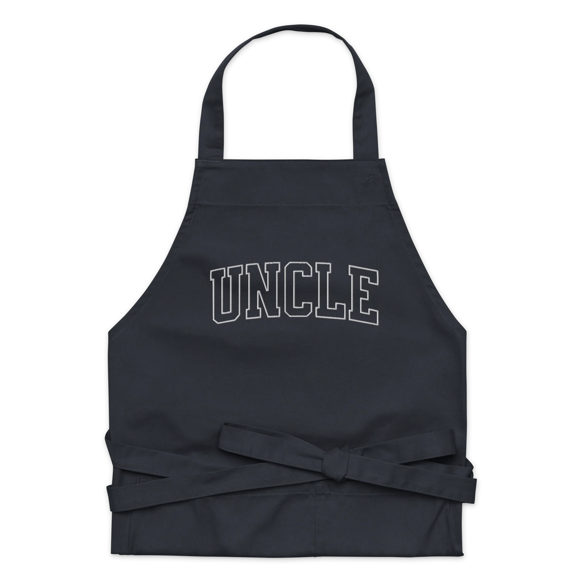 Uncle Embroidered Organic Cotton Apron - Image 3
