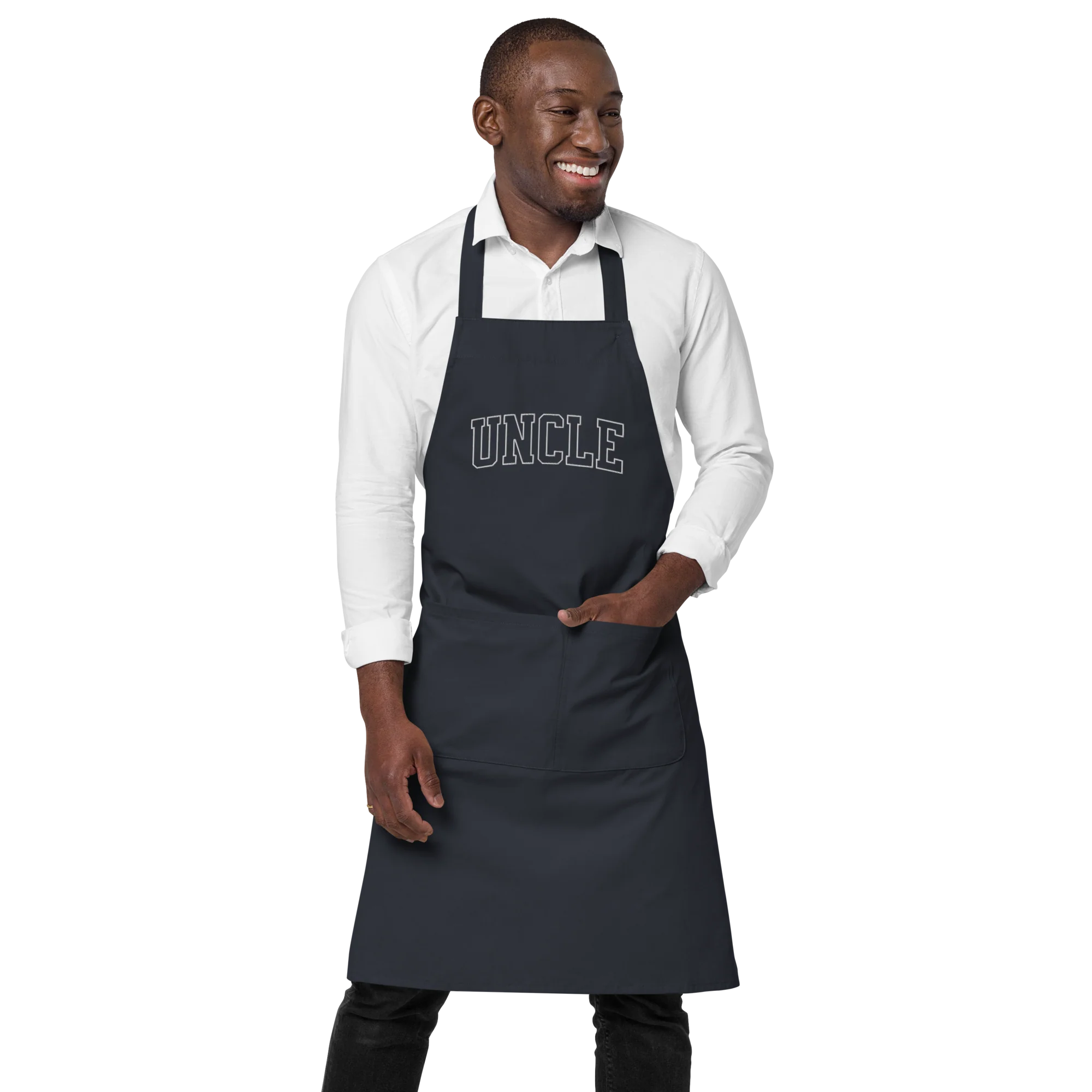 Uncle Embroidered Organic Cotton Apron - Image 6