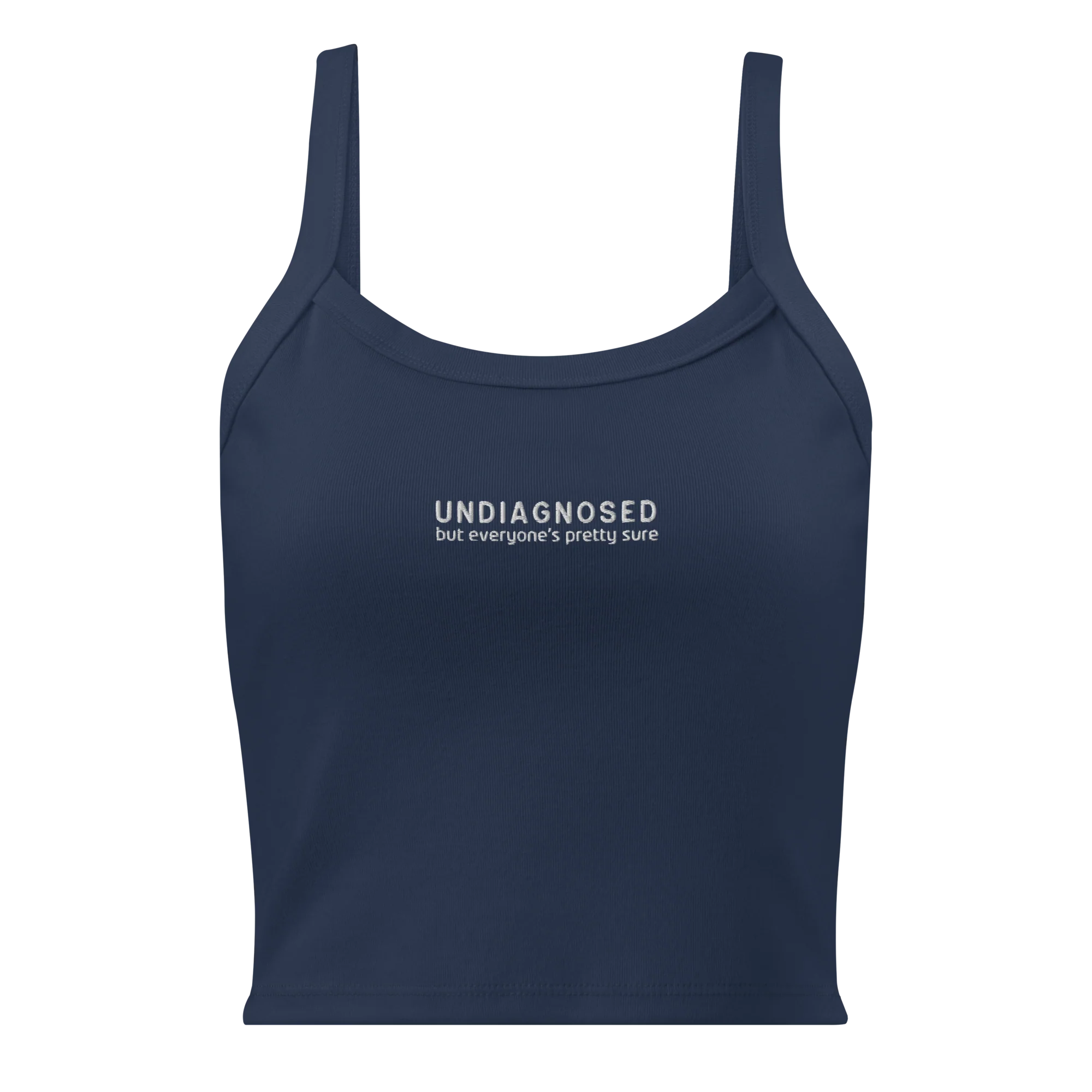Undiagnosed But Everyone's Pretty Sure Rib Embroidered Tank Top - Image 5