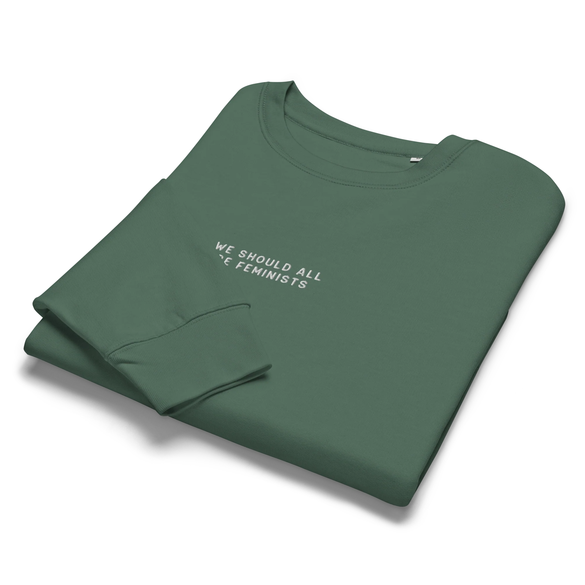 We Should All Be Feminists Embroidered Women’s Organic Sweatshirt - Image 3