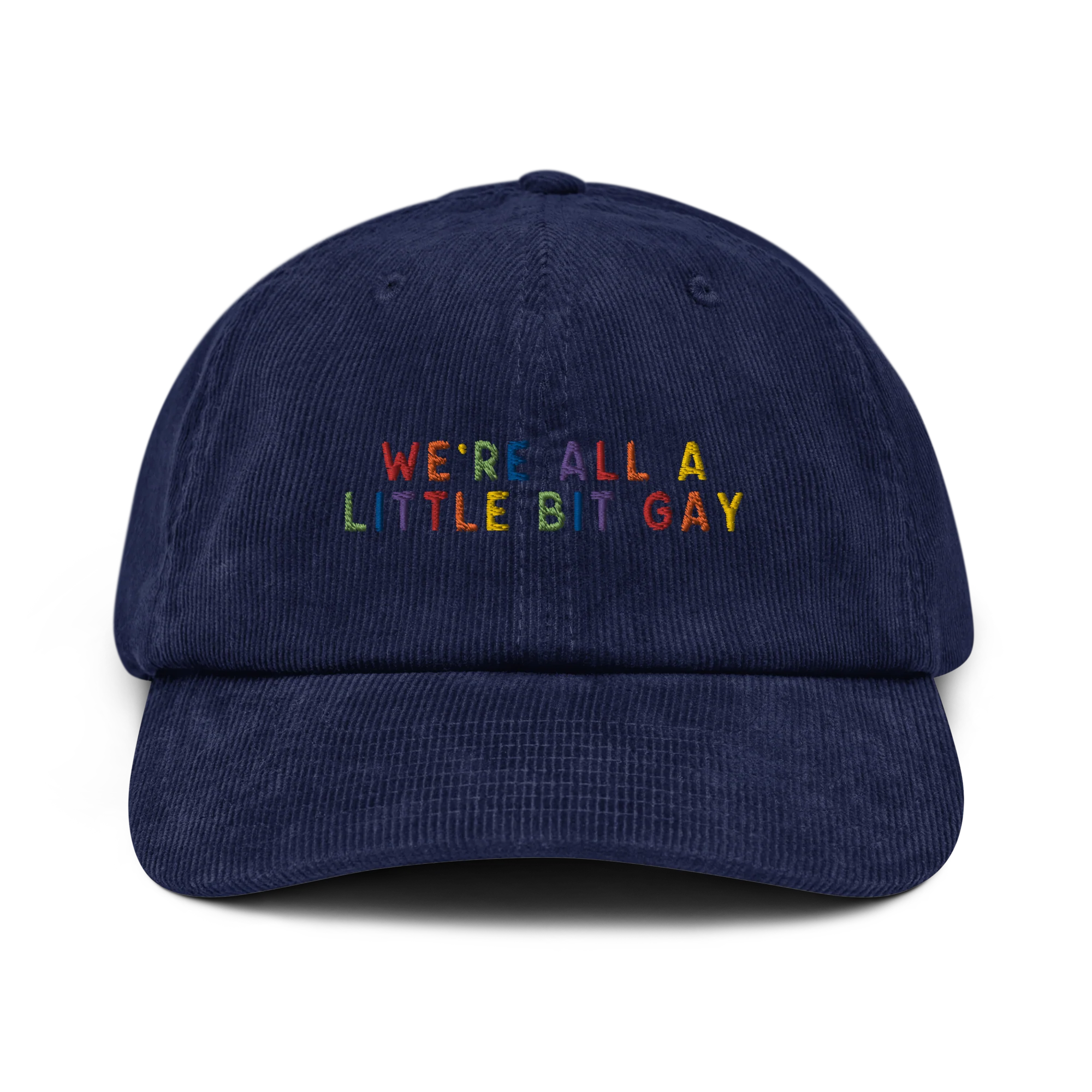 We're All A Little Bit Gay Pride Embroidered Corduroy Hat - Image 4