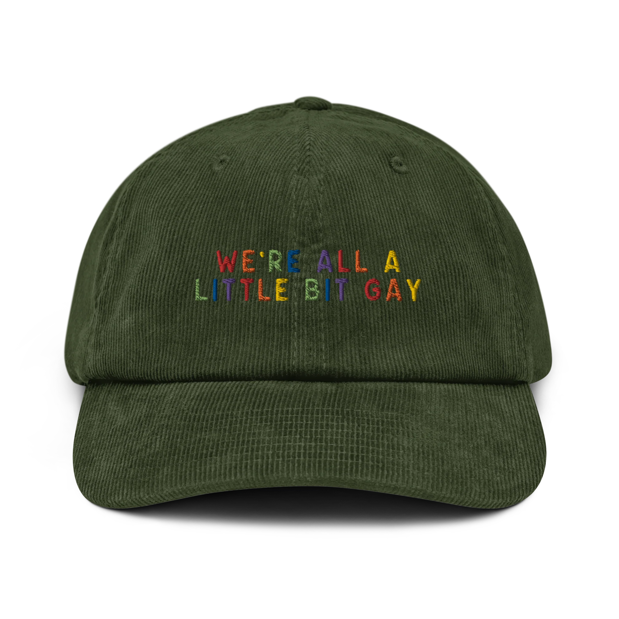 We're All A Little Bit Gay Pride Embroidered Corduroy Hat - Image 7
