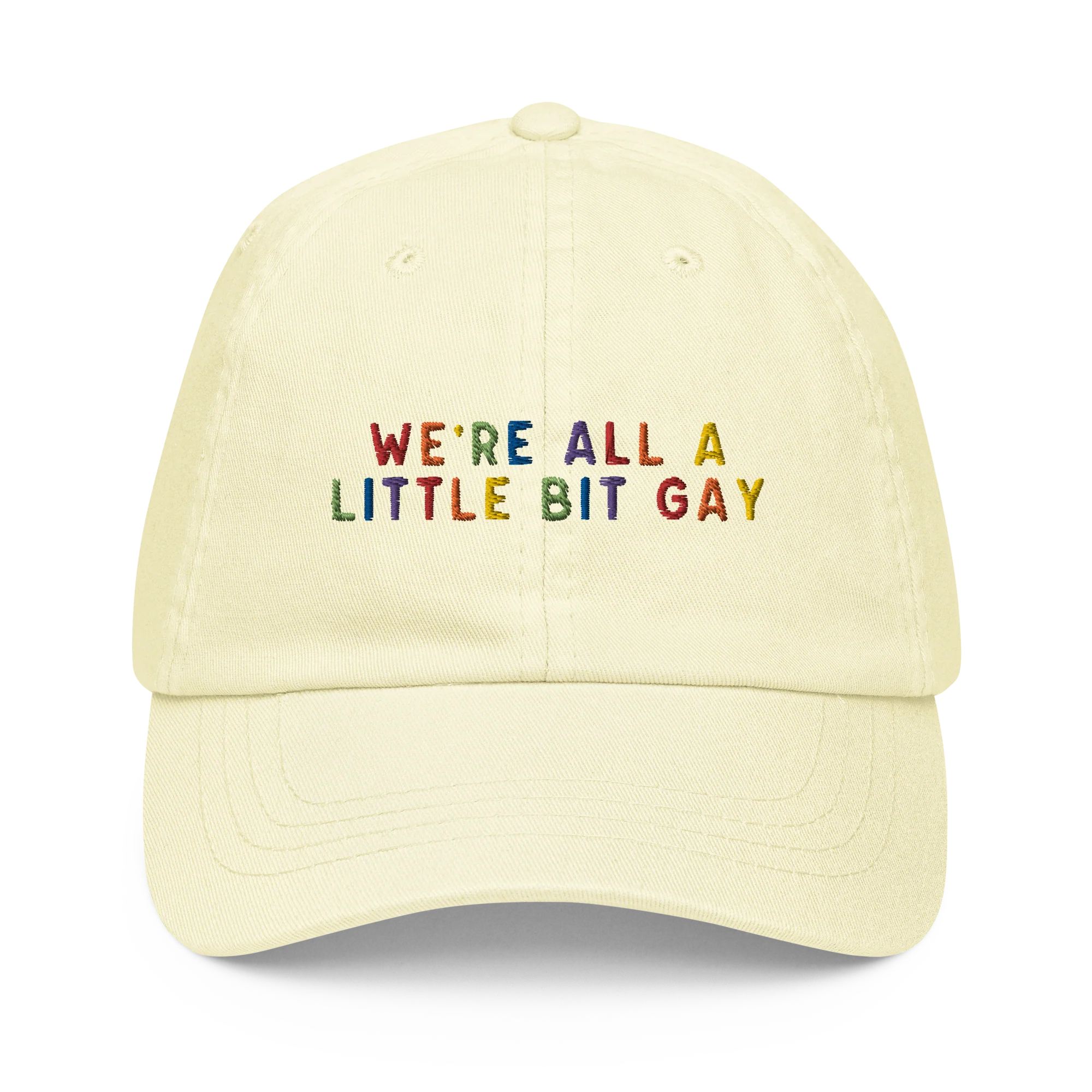 We're All A Little Bit Gay Pride Embroidered Pastel Baseball Cap - Image 5