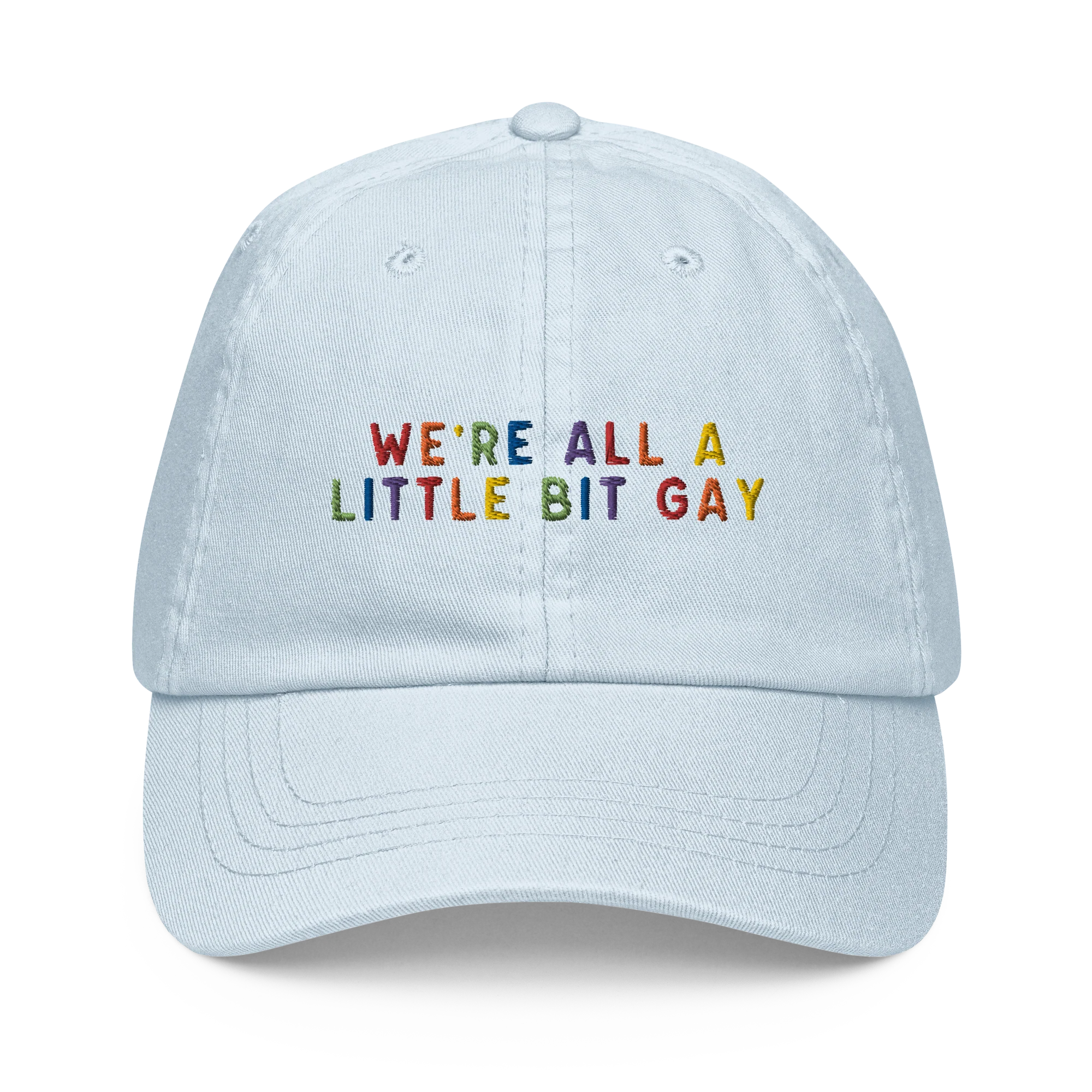We're All A Little Bit Gay Pride Embroidered Pastel Baseball Cap - Image 7