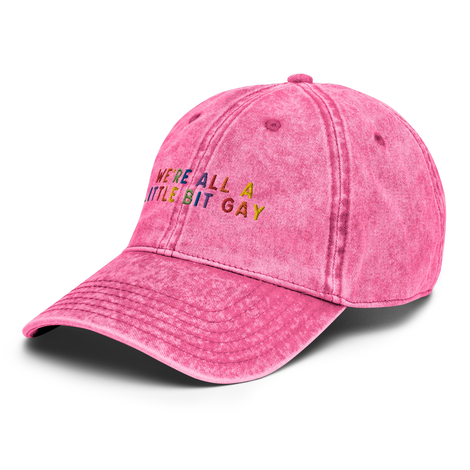 We're All A Little Bit Gay Pride Embroidered Vintage Cap - Image 10