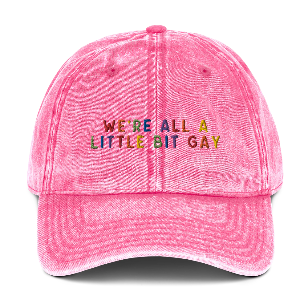 We're All A Little Bit Gay Pride Embroidered Vintage Cap - Image 7