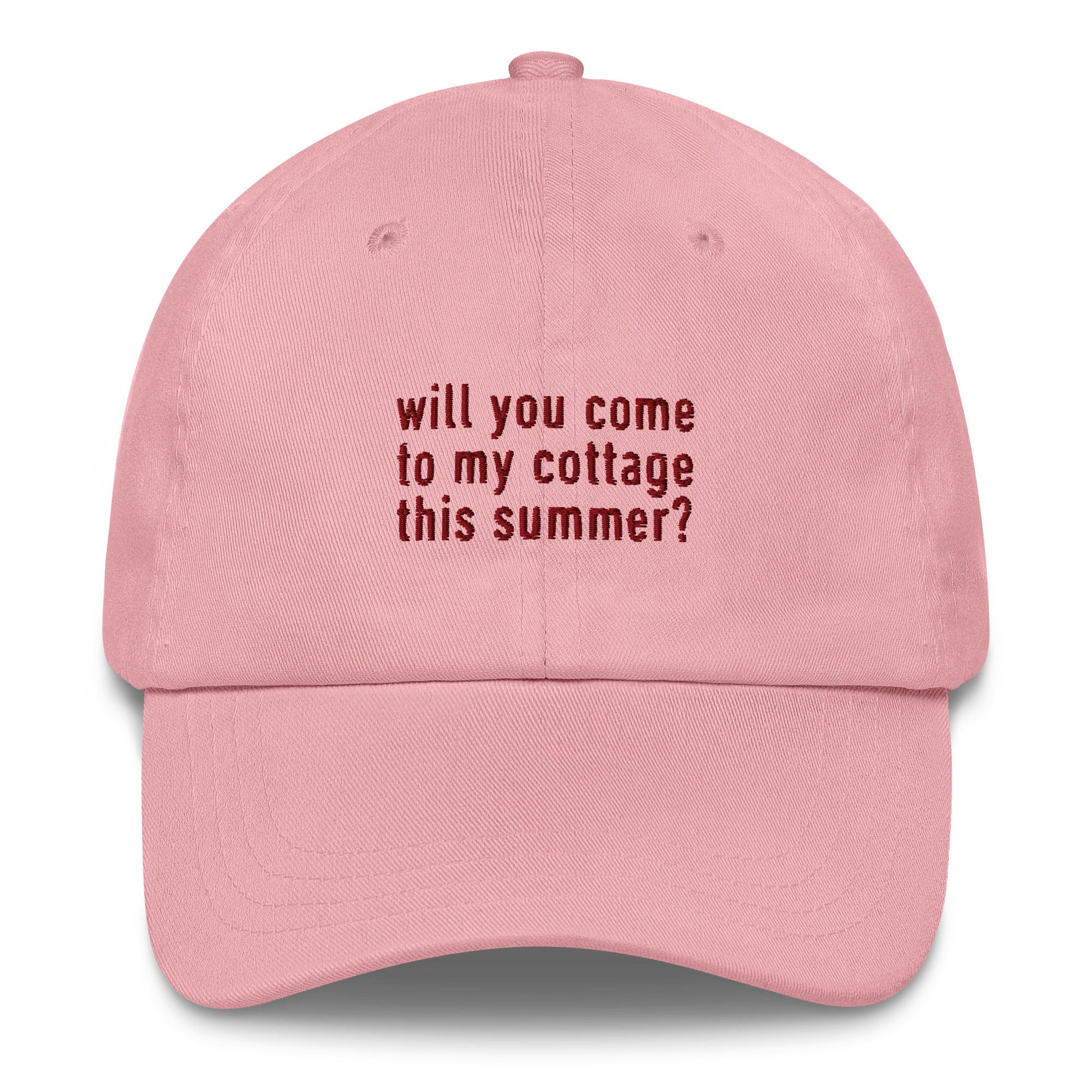 Will You Come to my Cottage this Summer HR Embroidered Cap