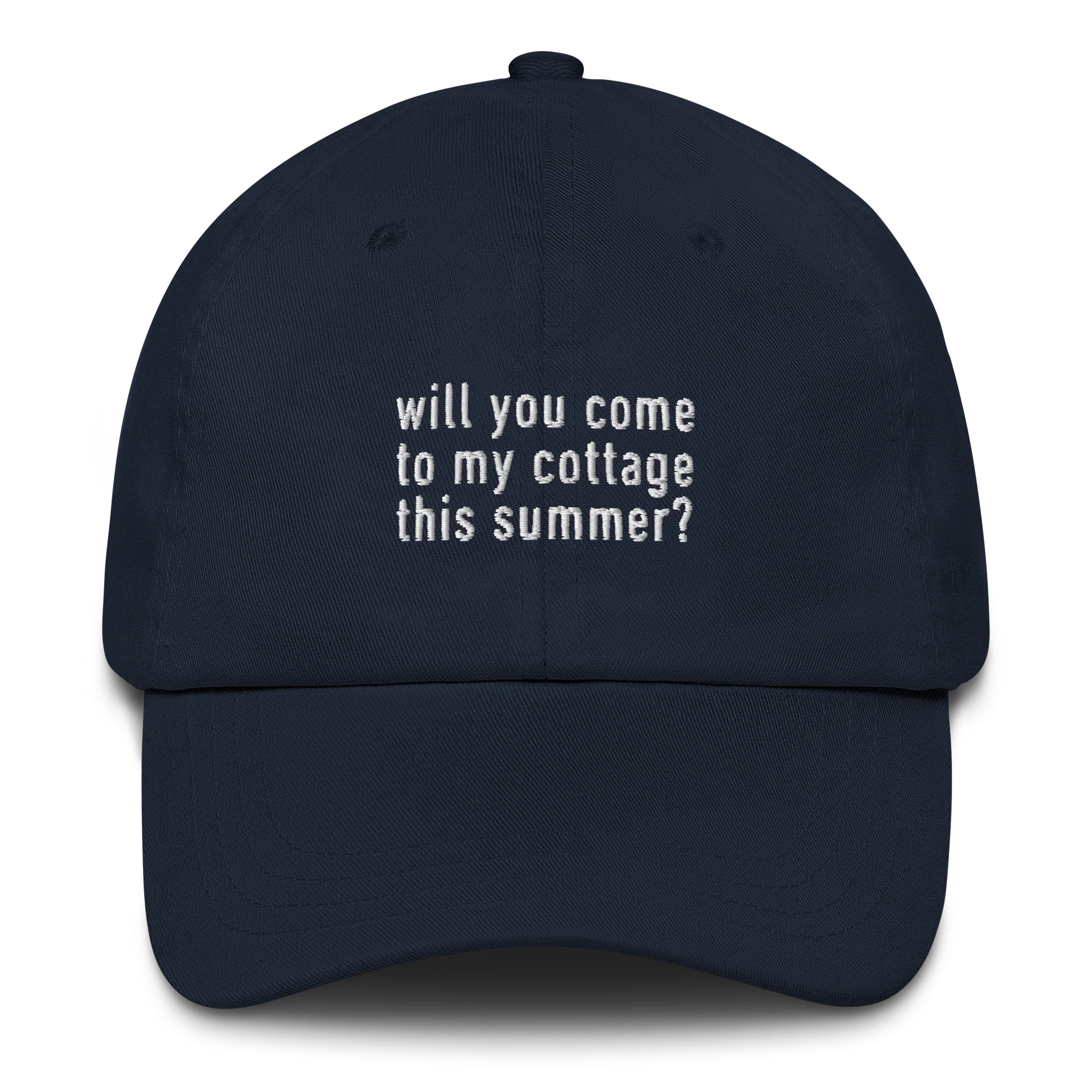 Will You Come to my Cottage this Summer HR Embroidered Cap - Image 4