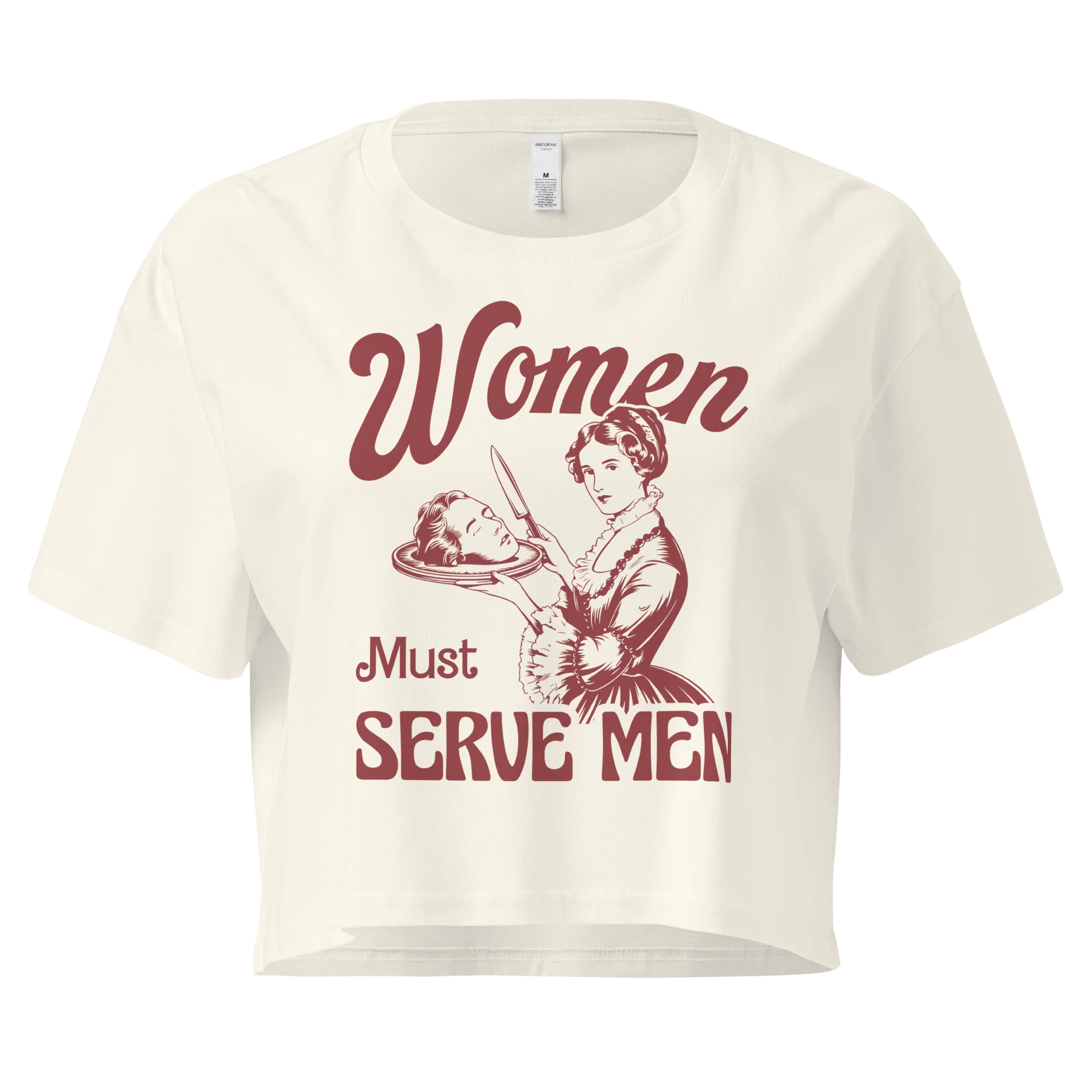 Women Must Serve Men Crop Tee