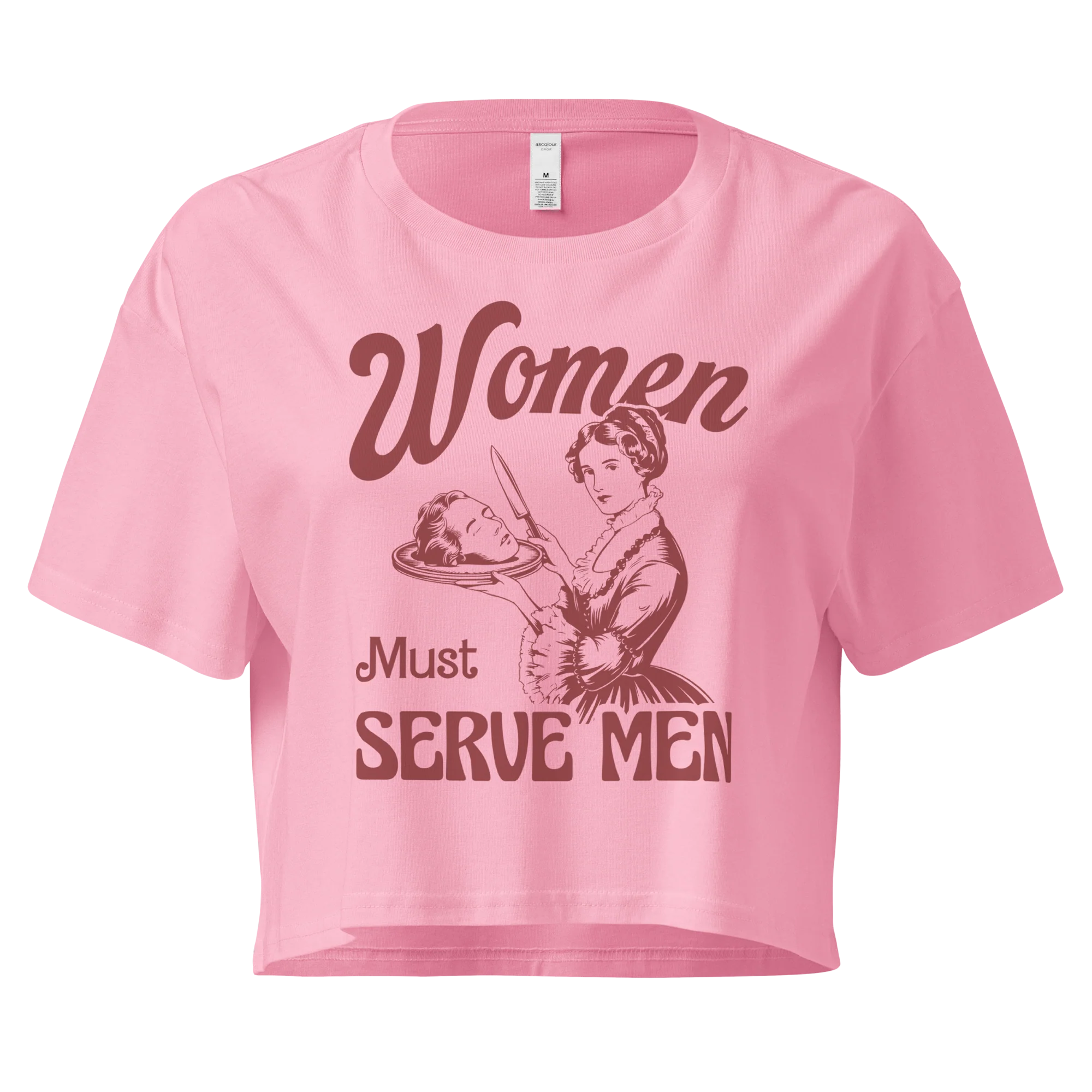 Women Must Serve Men Crop Tee - Image 3