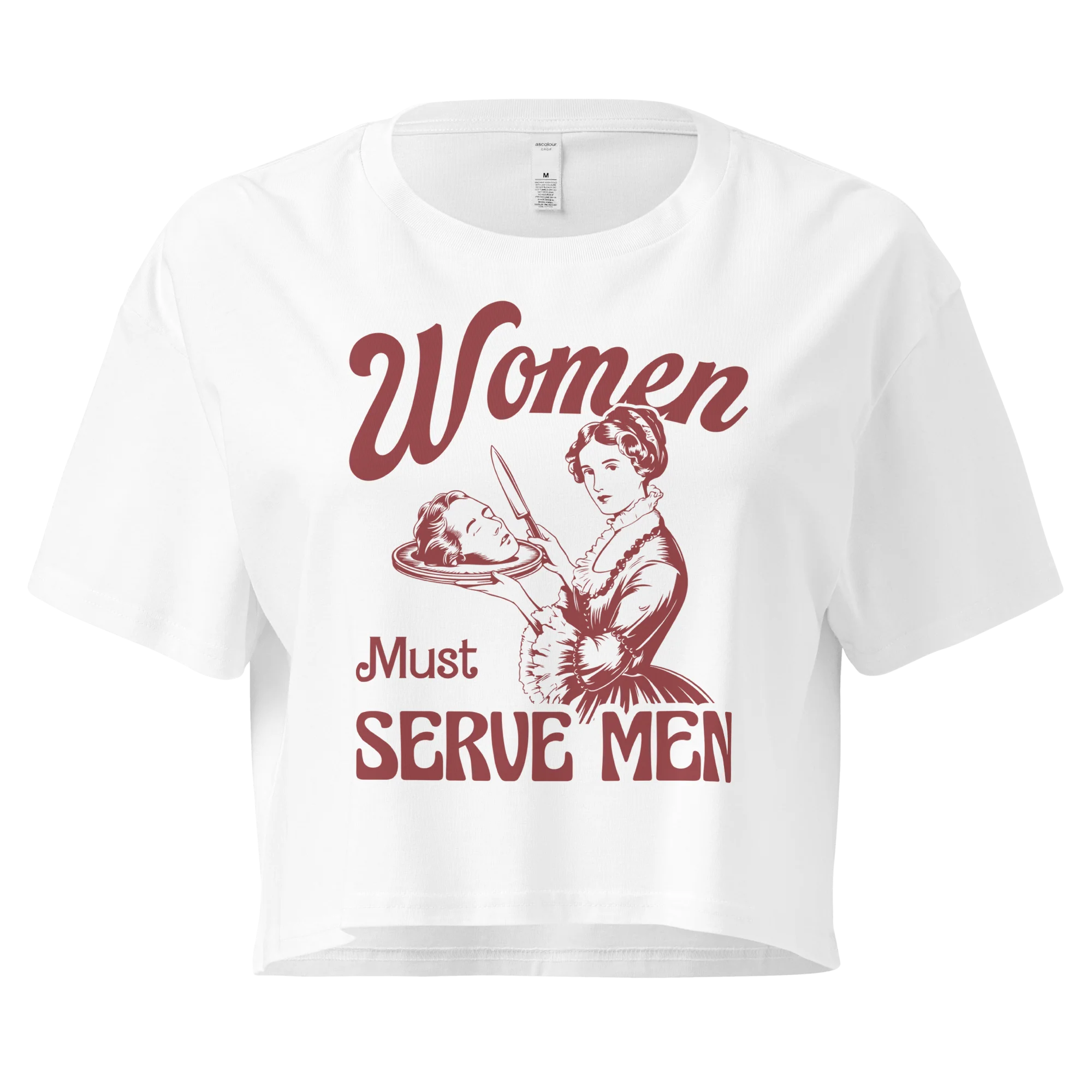 Women Must Serve Men Crop Tee - Image 4