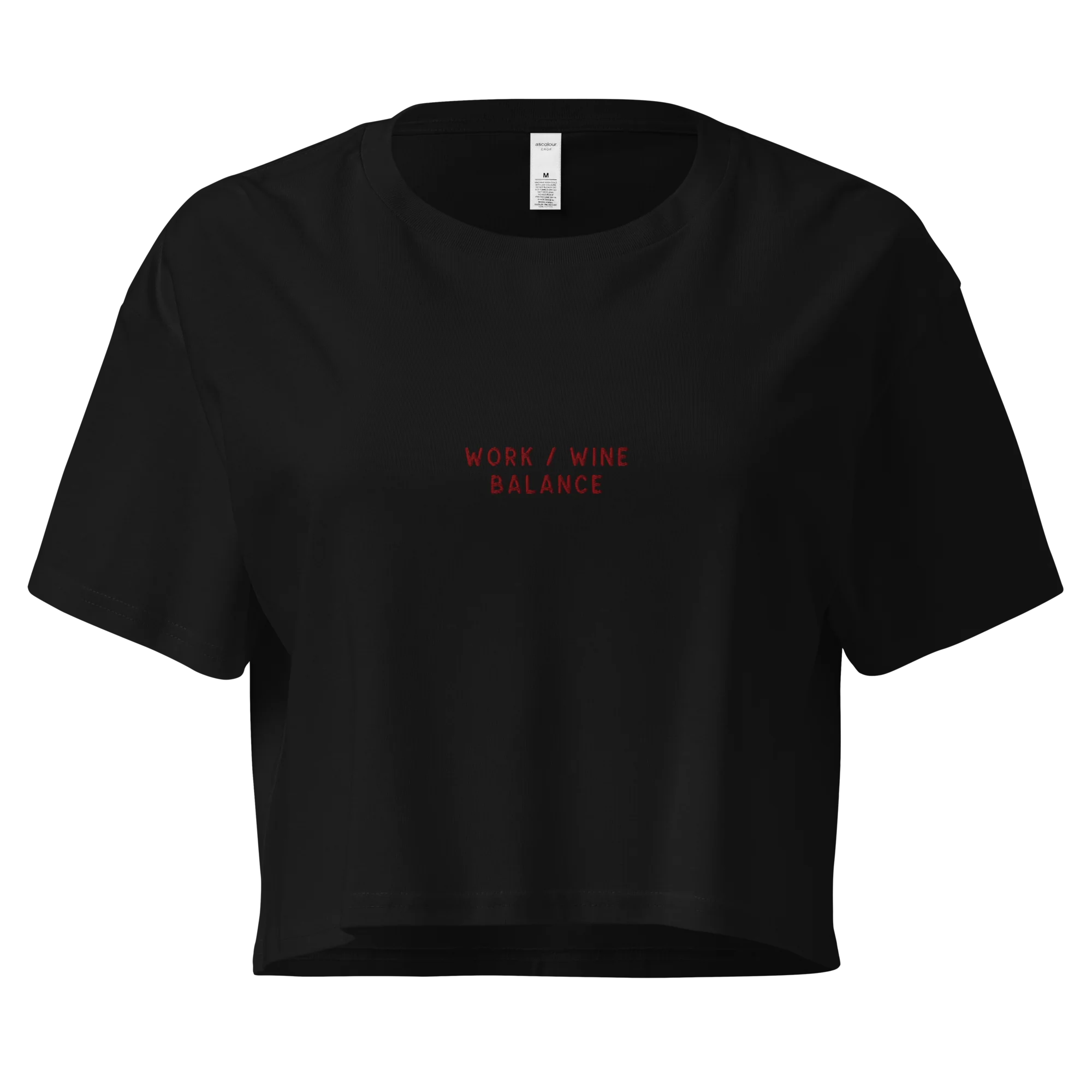 Work / Wine Balance Embroidered Crop Tee - Image 3