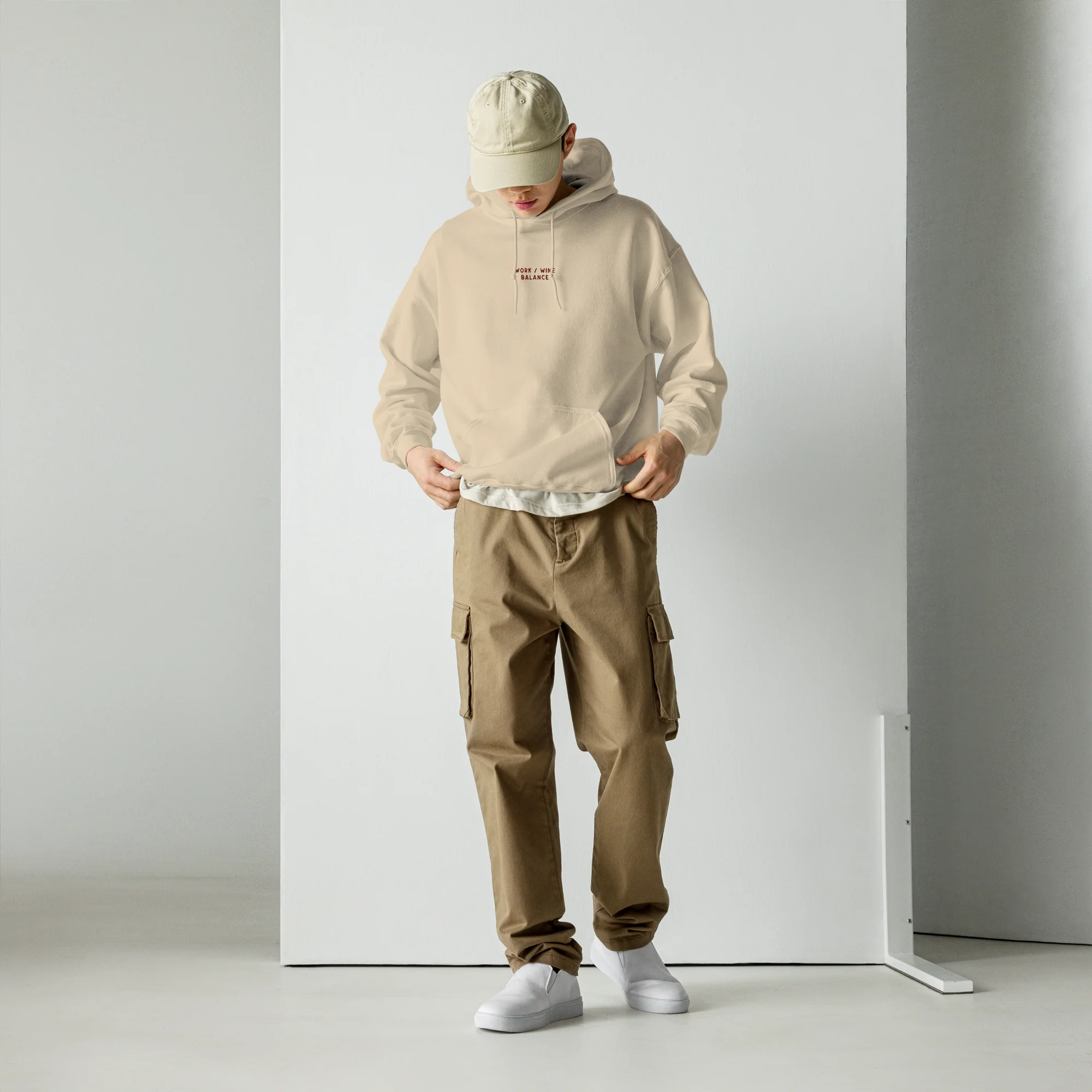 Work / Wine Balance Embroidered Hoodie - Image 6